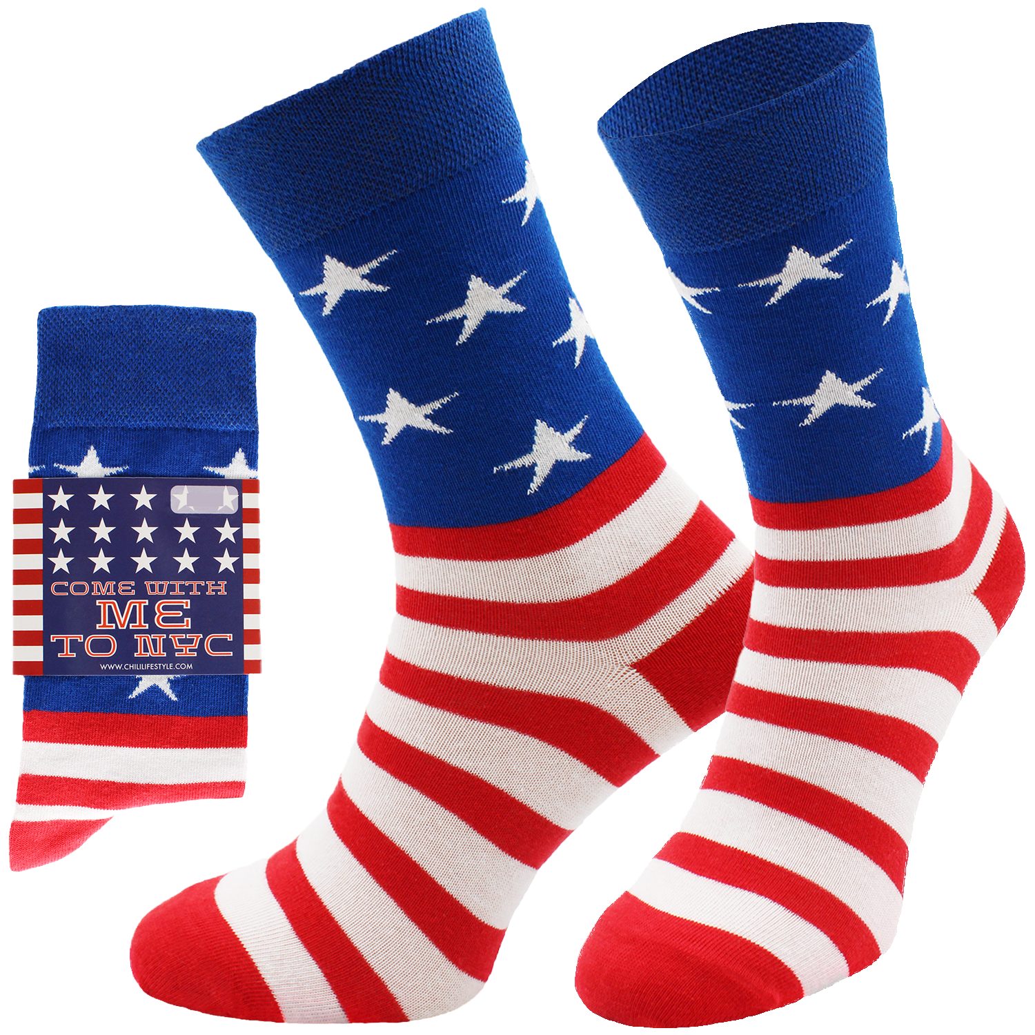 Chili Lifestyle Freizeitsocken USA Lustige Socken mit Spruch Banderole als günstig online kaufen