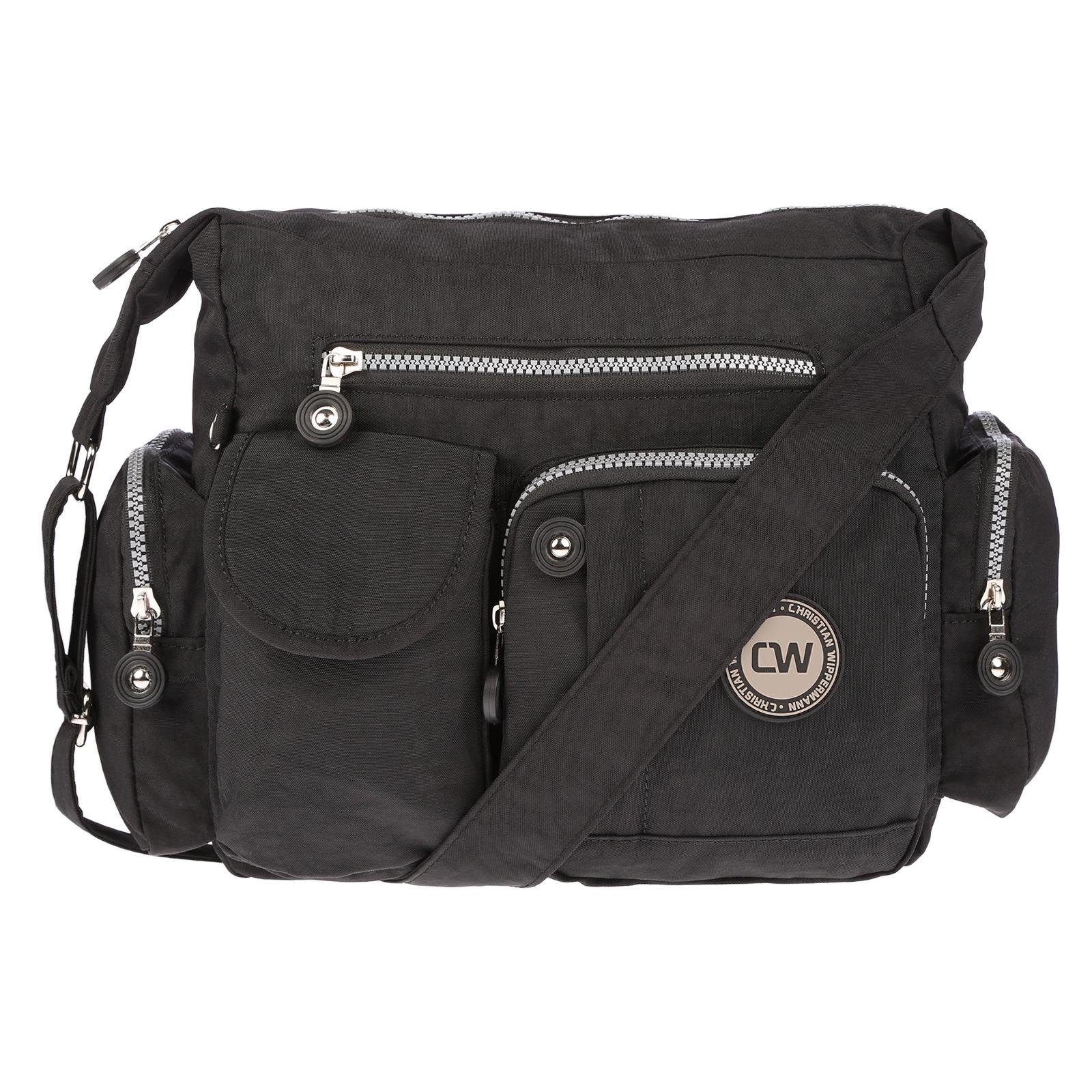 Christian Wippermann Umhängetasche Damen Handtasche Crinkle Nylon Umhängetasche Schultertasche Tasche (1 tlg)