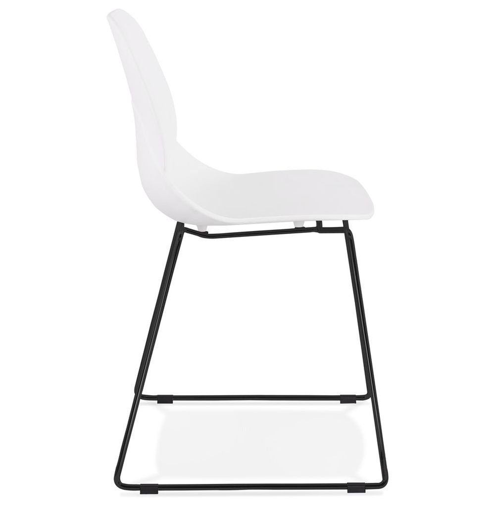 Weiss KADIMA Küchenstuhl DESIGN Plastic Esszimmerstuhl ABIGAIL Weiß-Grau Polym