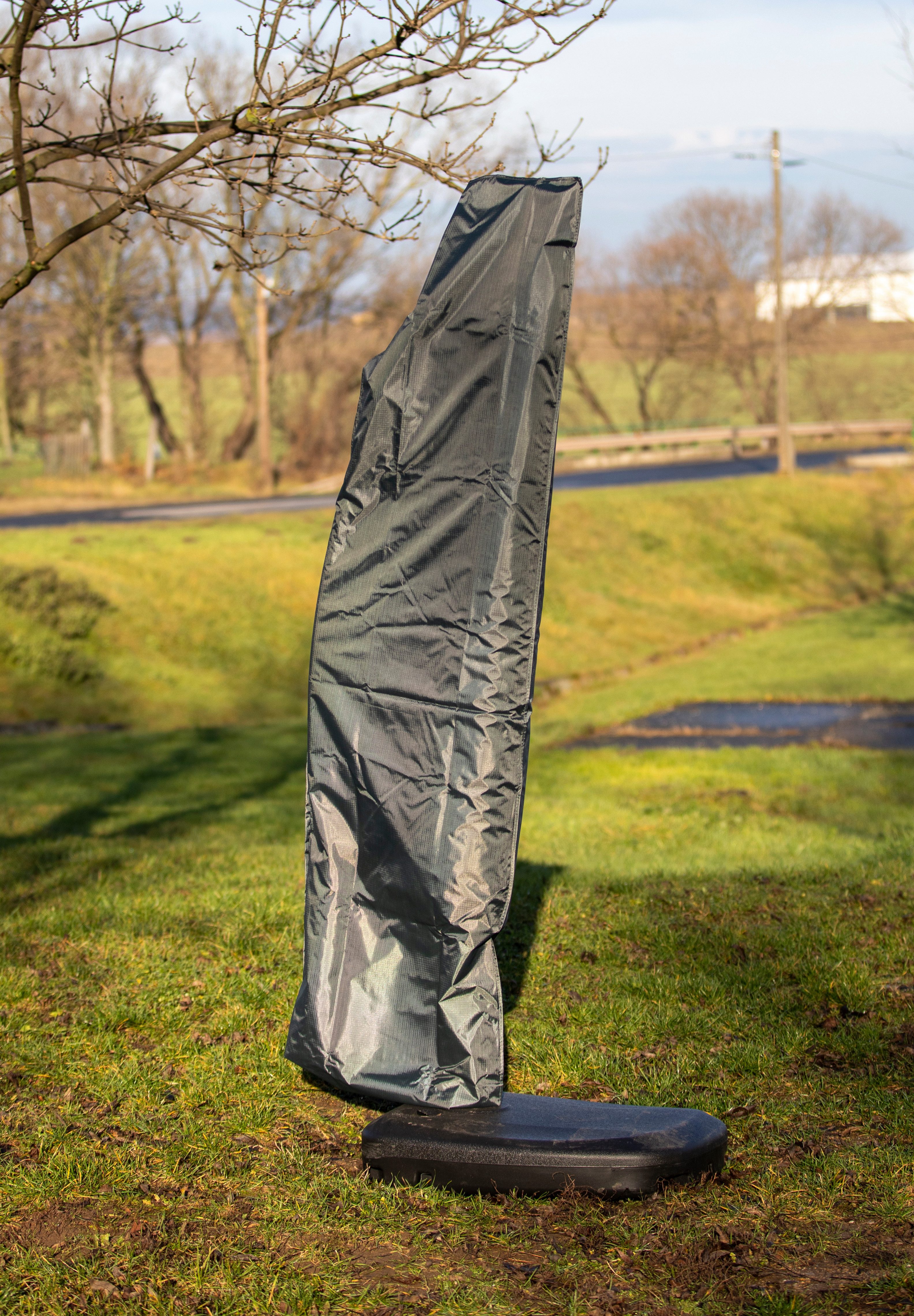 acamp Gartenmöbel-Schutzhülle atmungsaktive Abdeckhülle für Sonnenschirme bis 400cm (Schutzhülle für Gartenmöbel), Plane, Abdeckung, Möbelschutz, Regenschutz