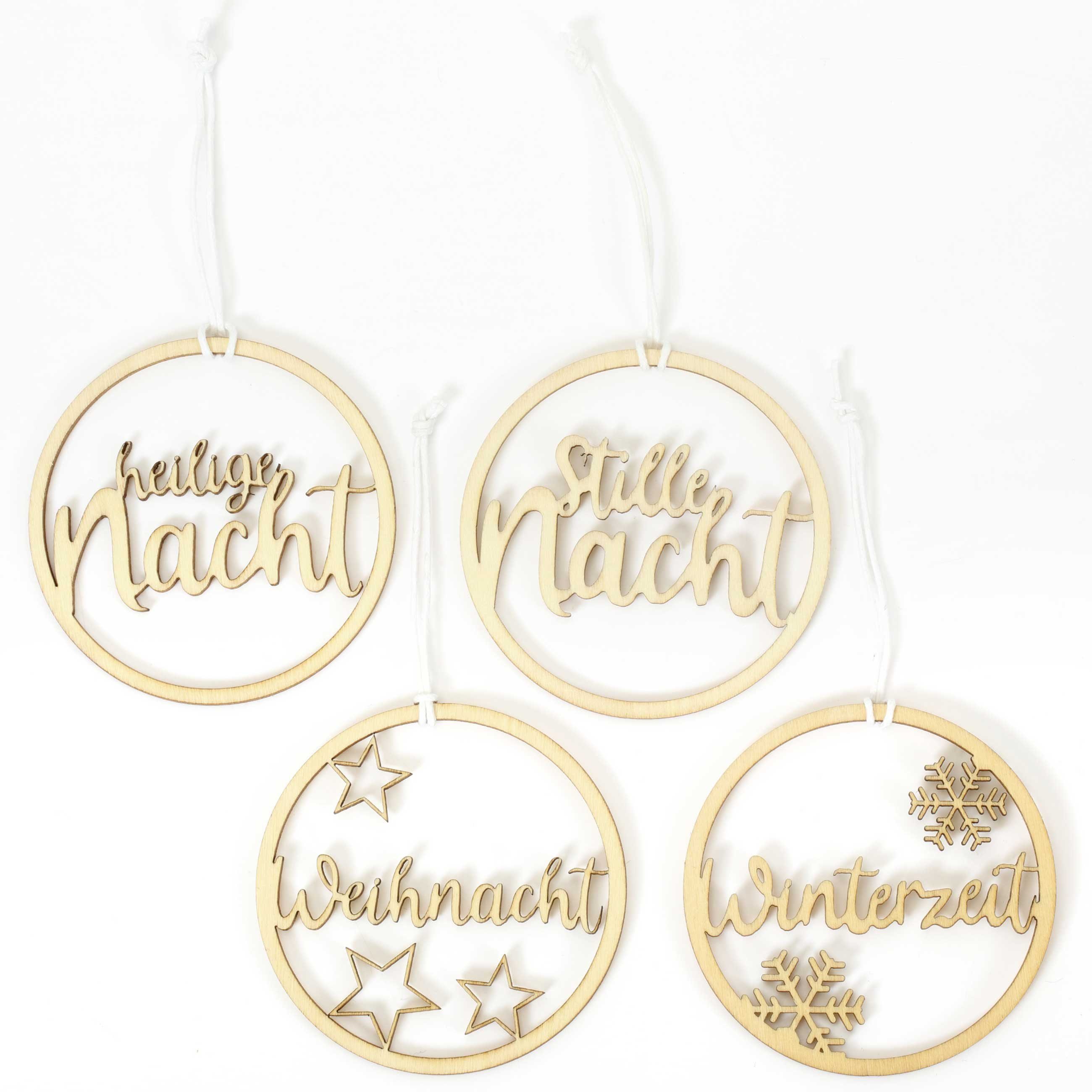 PAPIERDRACHEN Christbaumschmuck 12 Anhänger aus Holz für den Weihnachtsbaum günstig online kaufen