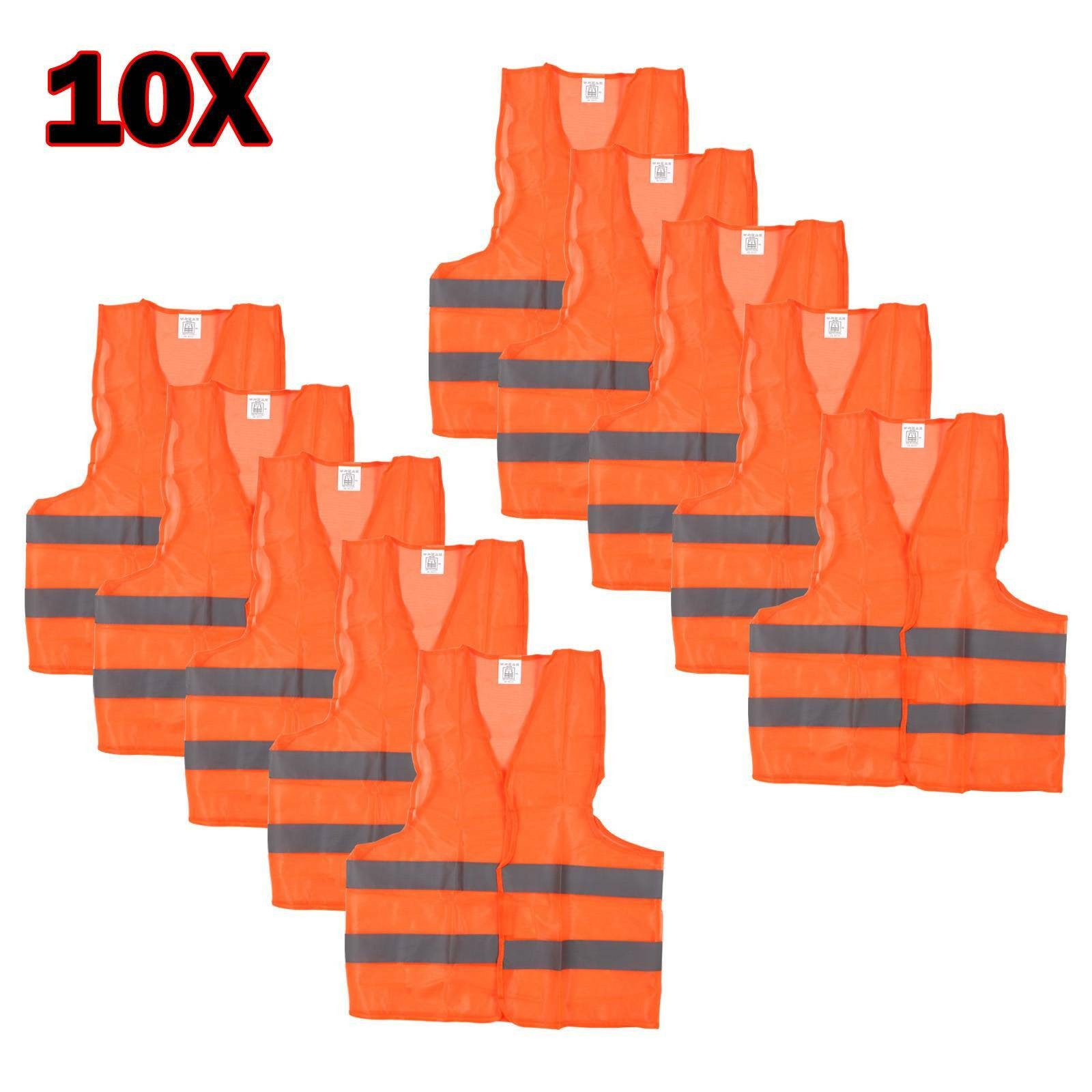 Youyijia Warnweste 10 Warnweste Orange Warnwesten Unfallweste Sicherheits Warnschutz