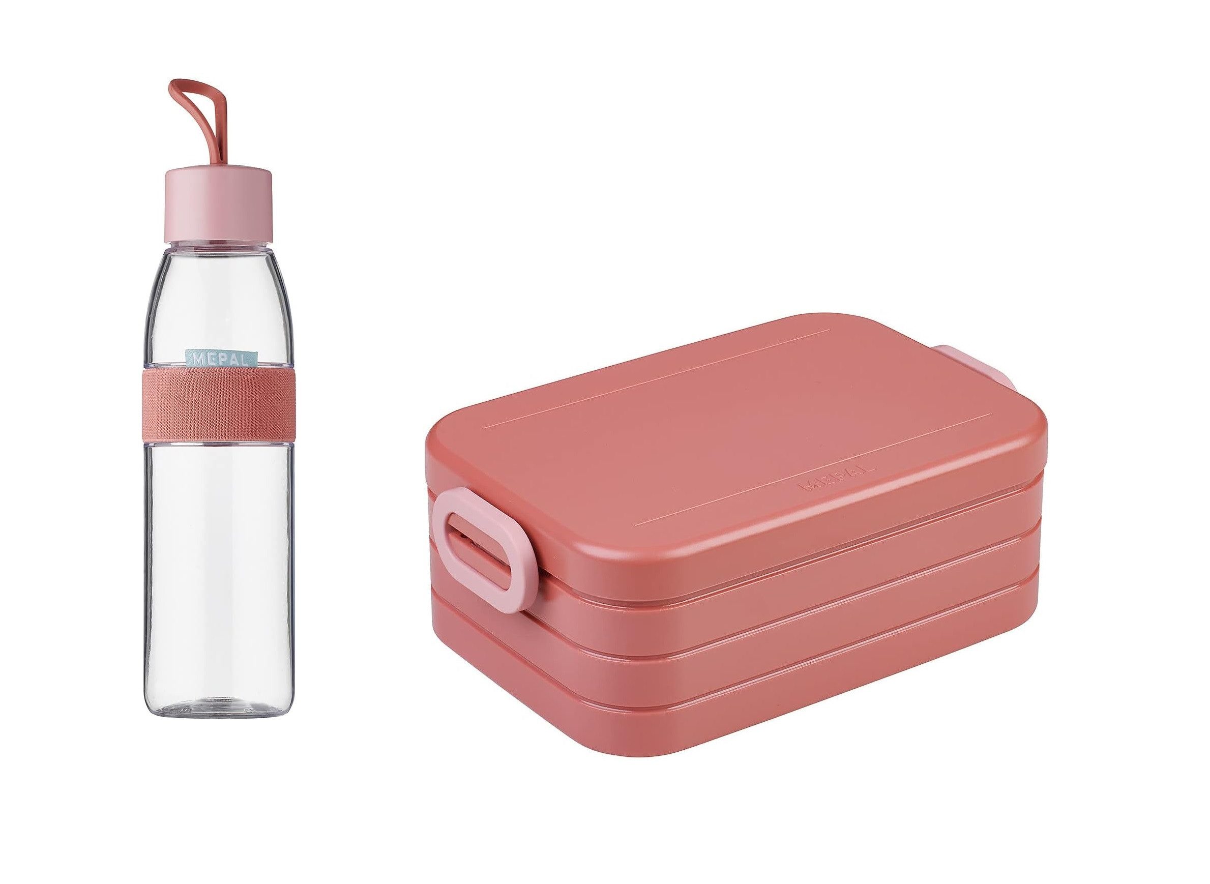 Mepal Lunchbox Lunchbox mit Trennwand und Trinkflasche 500 ml für Mealprep, Vivid Mauve, kohlensäuregeeignet, auslaufsicher, bruchfestes Material