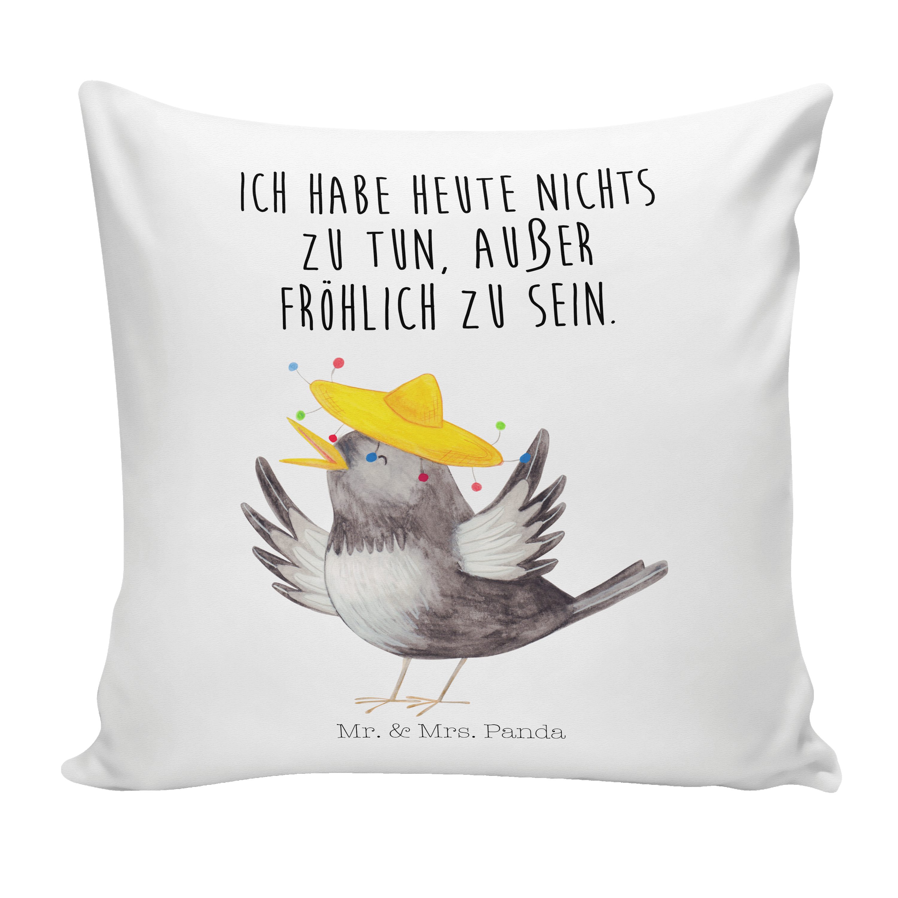 Mr. & Mrs. Panda Dekokissen »Rabe mit Sombrero Weiß Geschenk