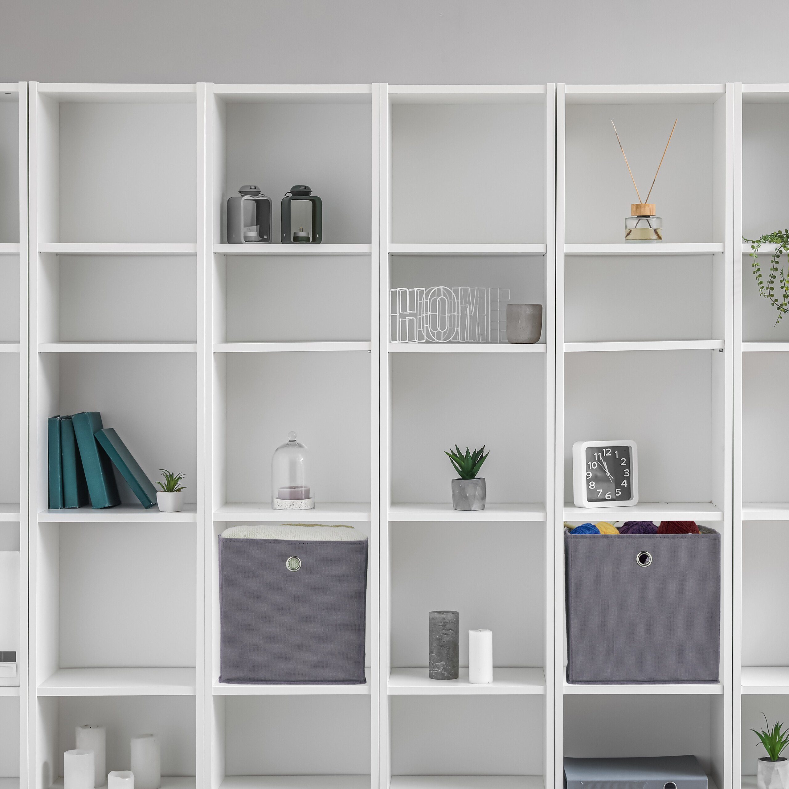 relaxdays Aufbewahrungsbox Graue Aufbewahrungsbox im 4er günstig online kaufen