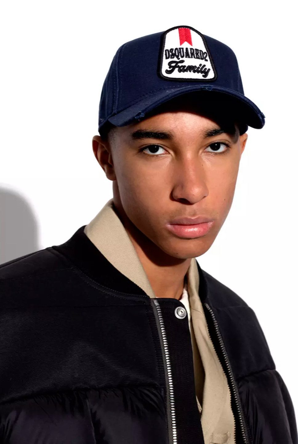 Dsquared2 Baseball Cap Dsquared2 Family Good Team Patch Logo Icon Baseballcap Cap Label-Patch auf der Vorderseite, Distressed-Details