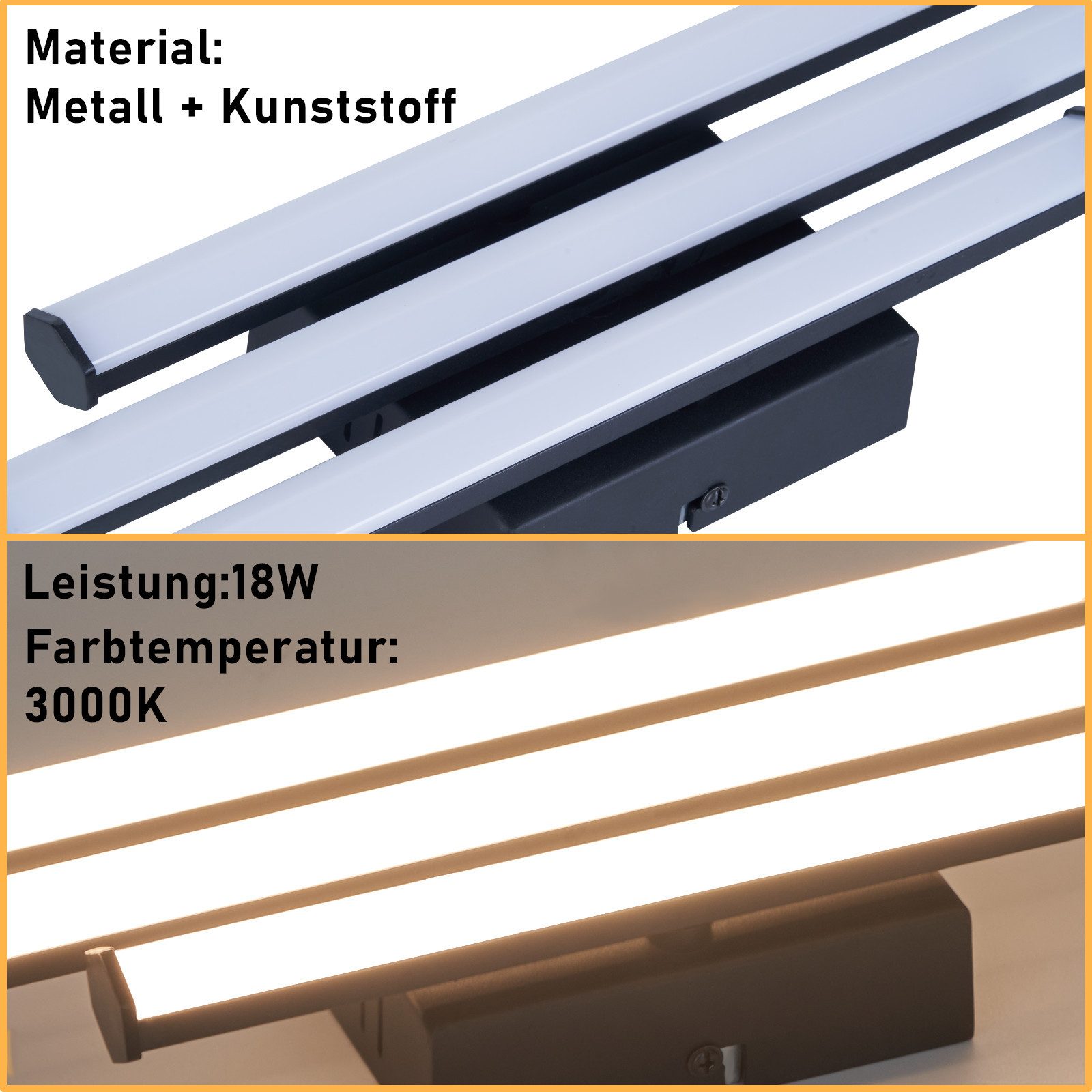 Nettlife LED Deckenleuchte Wohnzimmer Modern Schwarz günstig online kaufen