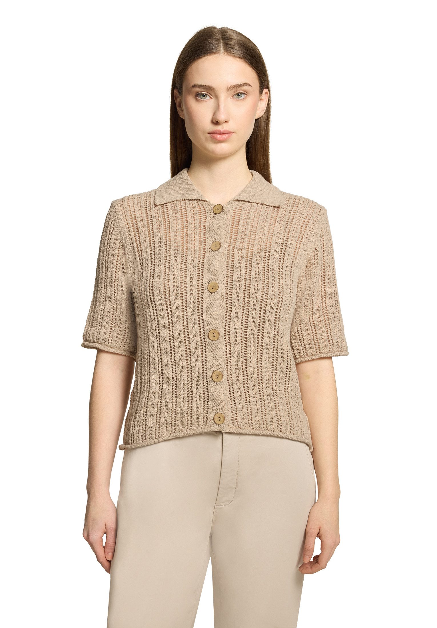 Cartoon Strickjacke Damen mit Knopfleiste (1-tlg)