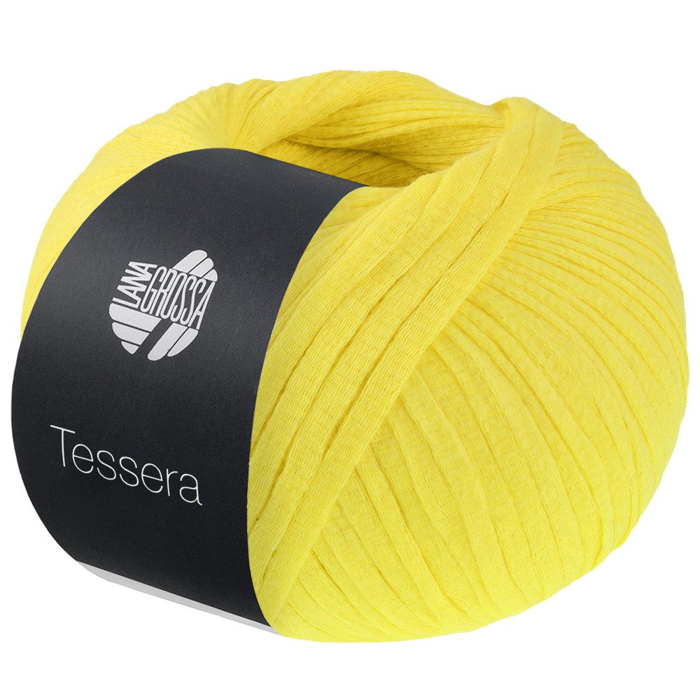 LANA GROSSA TESSERA Häkelwolle, 115 m (Hochwertiges, schmales Baumwoll-Bändchengarn in matter-papierfeiner Optik), 50 g