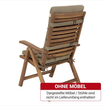 HAVE A SEAT Living Hochlehnerauflage - Premium Auflage für Hochlehner Gartenstühle - bequeme Sitzauflage, orthopädisch, wetterfest, UV-Schutz (8/10), komplett waschbar bis 95°C
