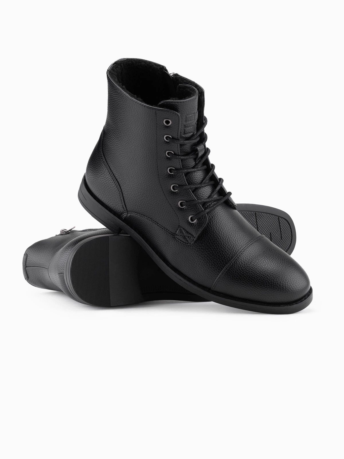 OMBRE Herren Schnürstiefel aus Ökoleder Schnürstiefel