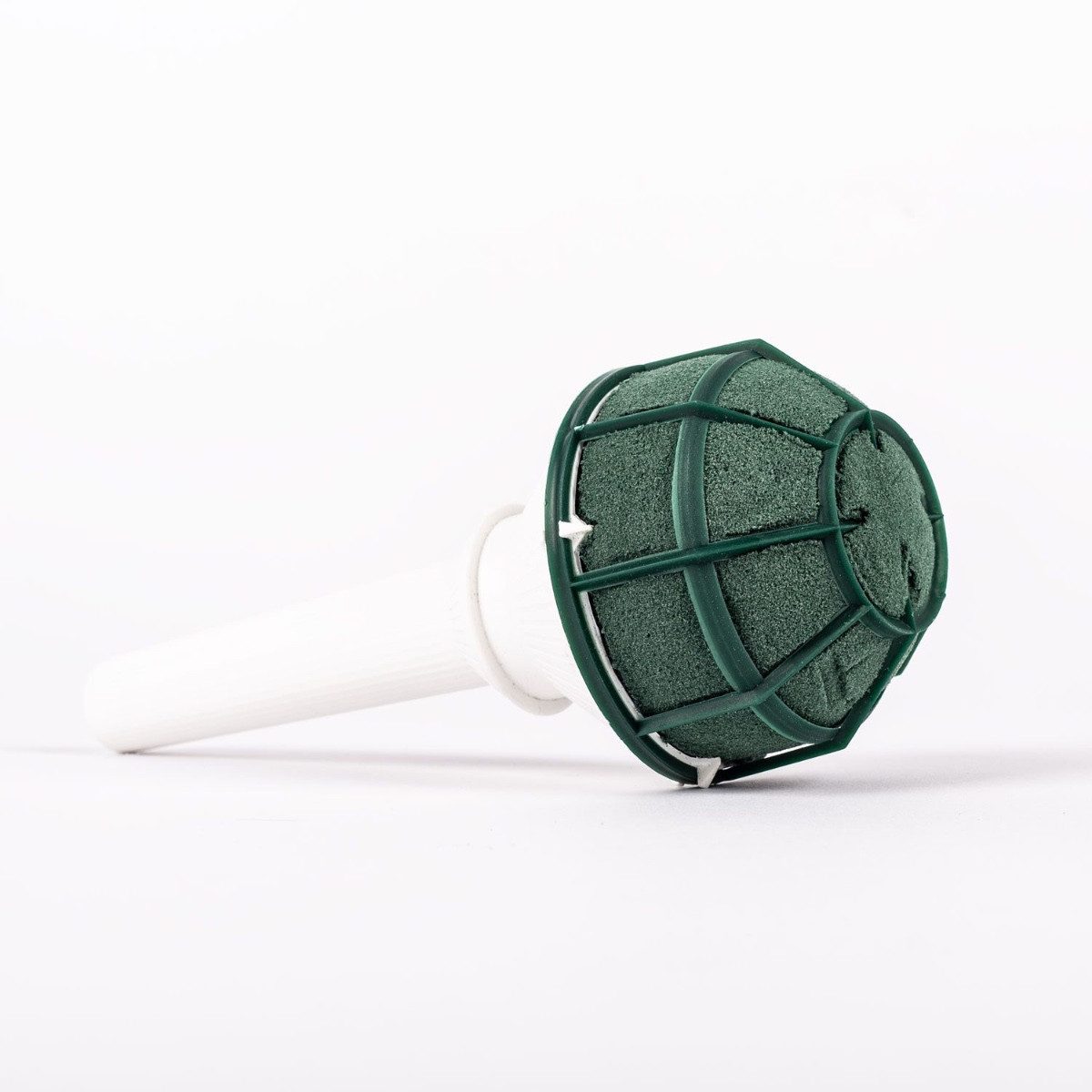 INNA-Glas Bastelmoos Straußhalter MALUHA mit Kunststoffgriff, Gitter, grün, 18cm, Ø7,5cm