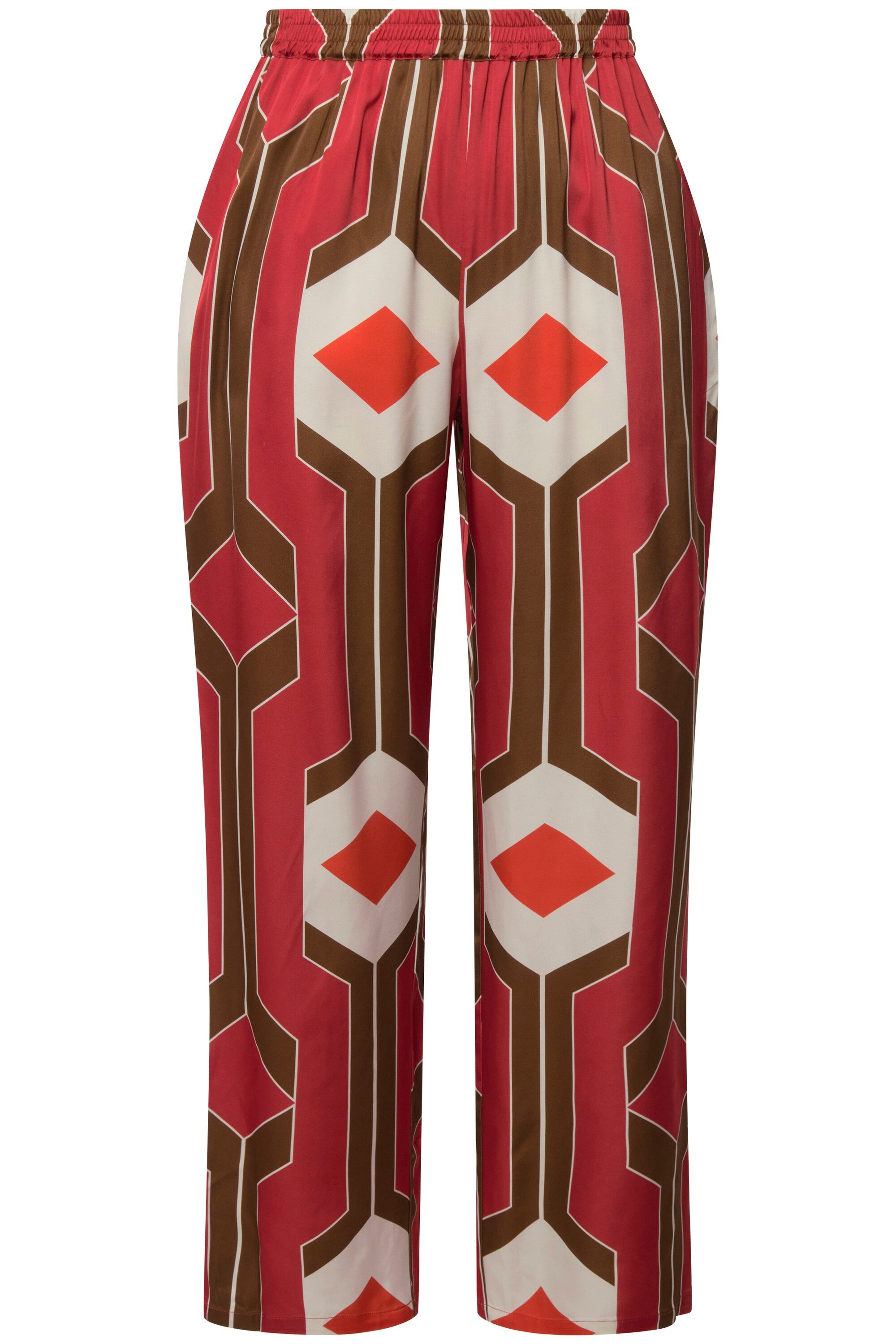 Ulla Popken Schlupfhose Hose Retro-Design weites Bein Elastikbund