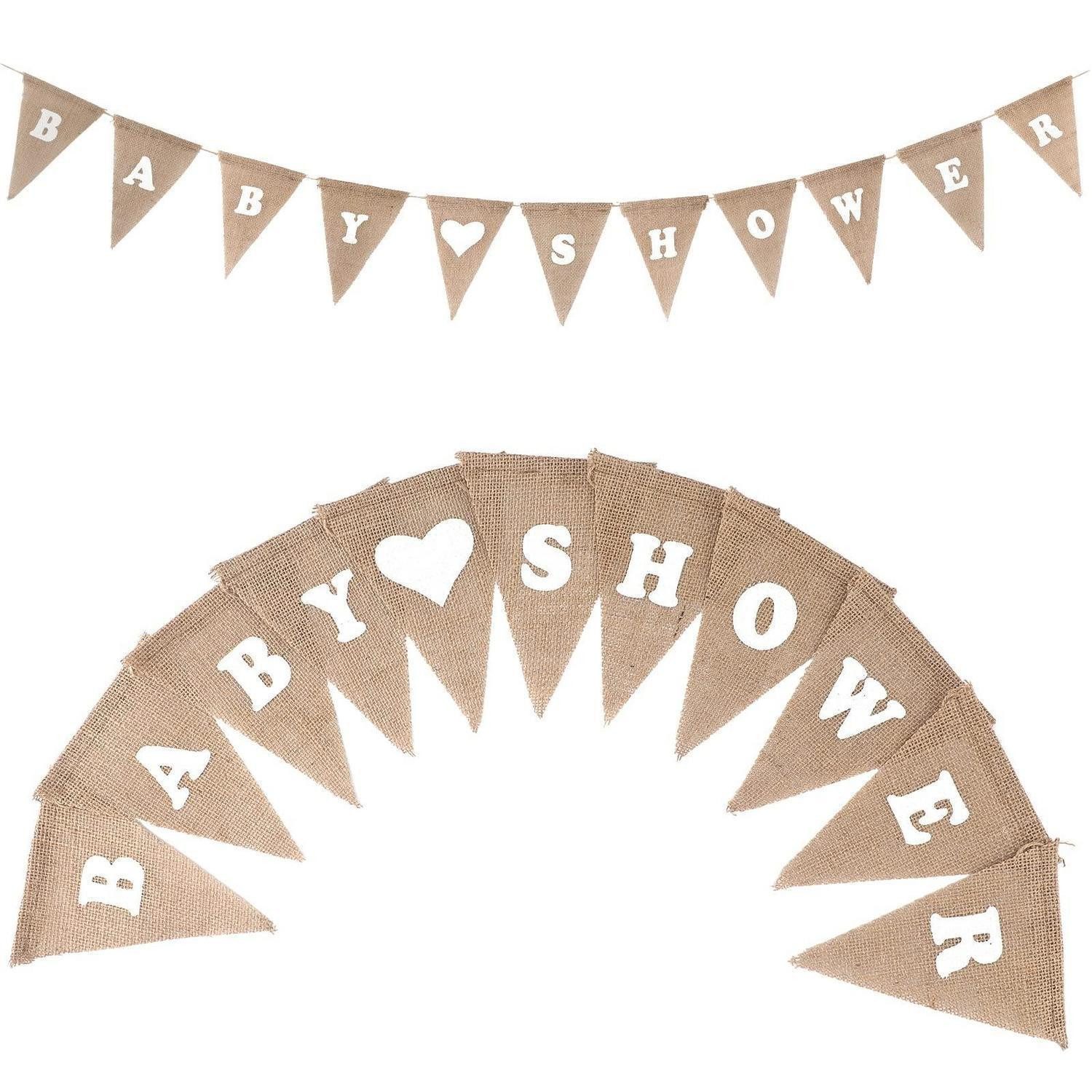 LuxusKollektion Wimpelkette Baby Girlande Leinen Wimpelkette Happy Birthday