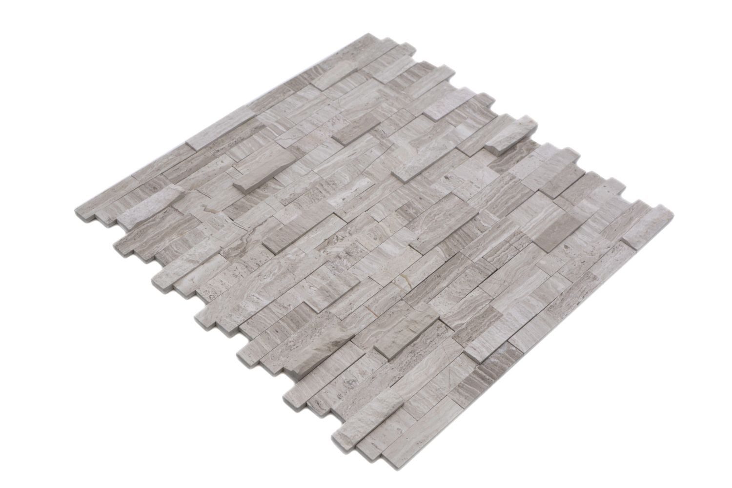 Mosani Mosaikfliesen Selbstklebend Naturstein Wandfliesen Marmor Wanddekoobjekt 0,93m², Set, 10-teilig, Dekorativer 3D Wandverblender