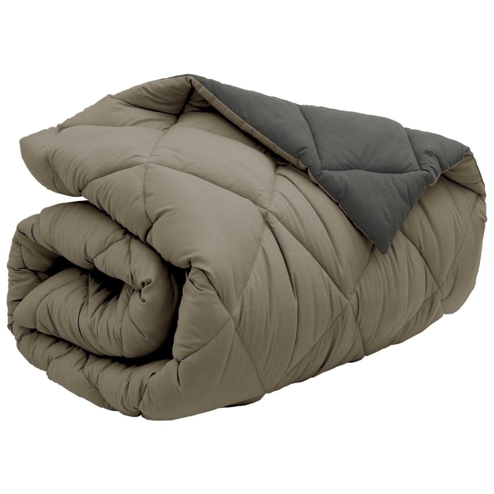 vidaXL Bett Winterbettdecke 135 x 200 cm 450 g/m² Hellgrau und Anthrazit (1-tlg) – Bild 5 von 5