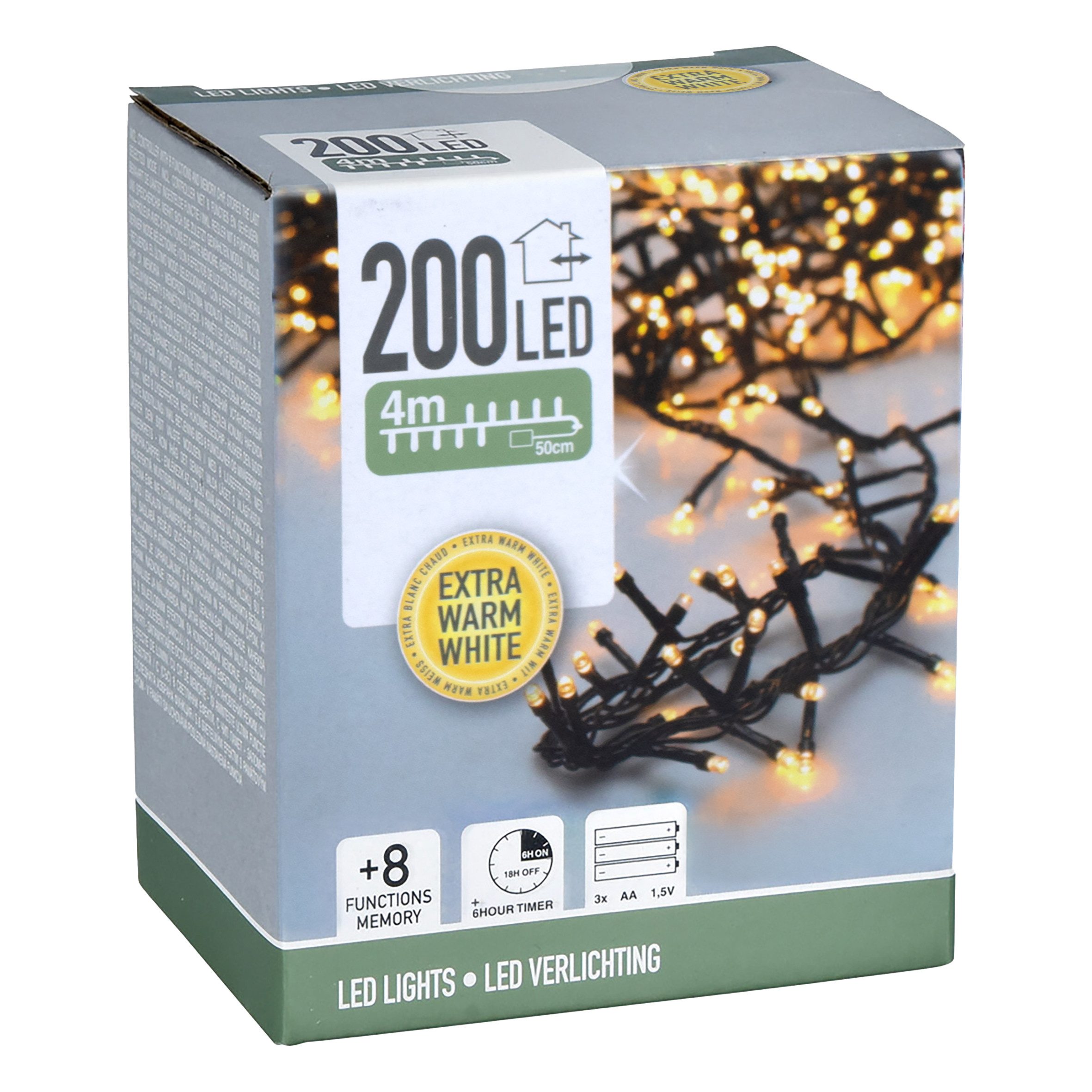 Spetebo LED-Lichterkette LED Lichterkette mit 8 Leuchtfunktionen, 200-flammig, Weihnachts Beleuchtung mit Speicherchip
