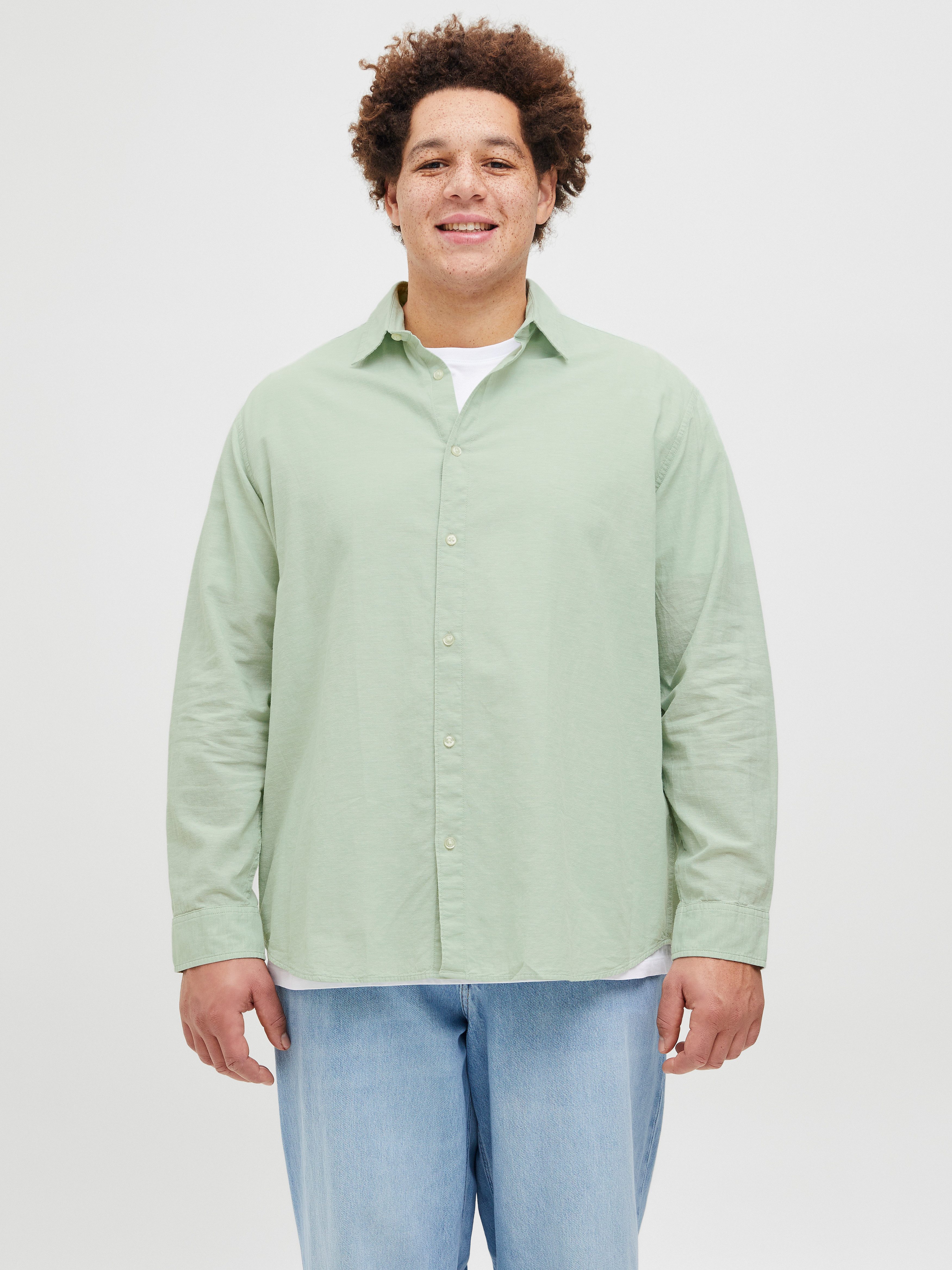 Jack & Jones PlusSize Langarmhemd JJEBREEZE SHIRT LS SN PLS mit Hemdkragen günstig online kaufen