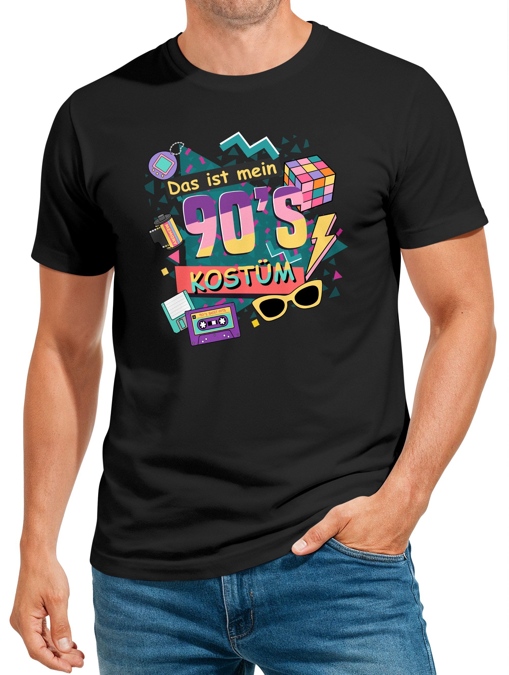 Print-Shirt Herren T-Shirt Fasching Karneval 90er Kostüm-Ersatz Verkleidung Last