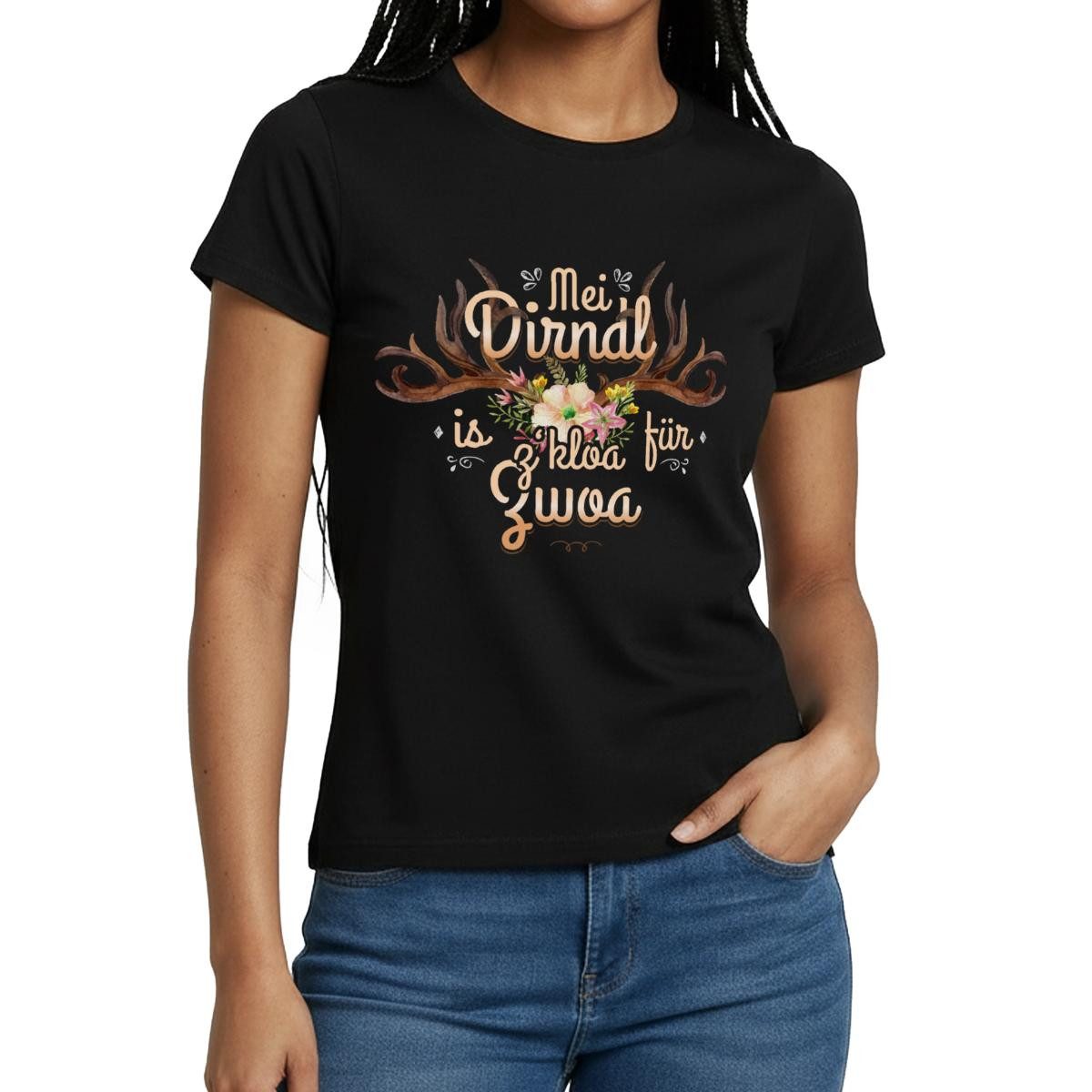 T-Shirt Mei Dirndl Is Z Kloa Für Zwoa Wiesn Spruch Frauen T-Shirt