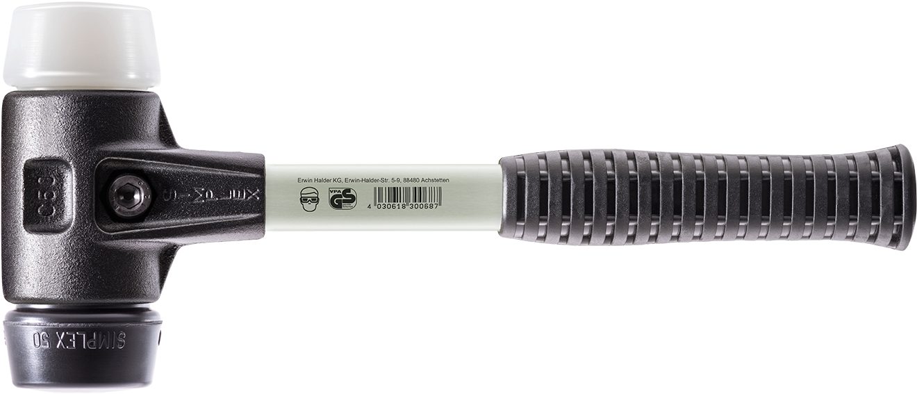KG SIMPLEX-Schonhämmer, mit Ø=40 mm Hammer verstärktem Fiberglasstiel Halder Stahlgussgehäuse und 3727.040