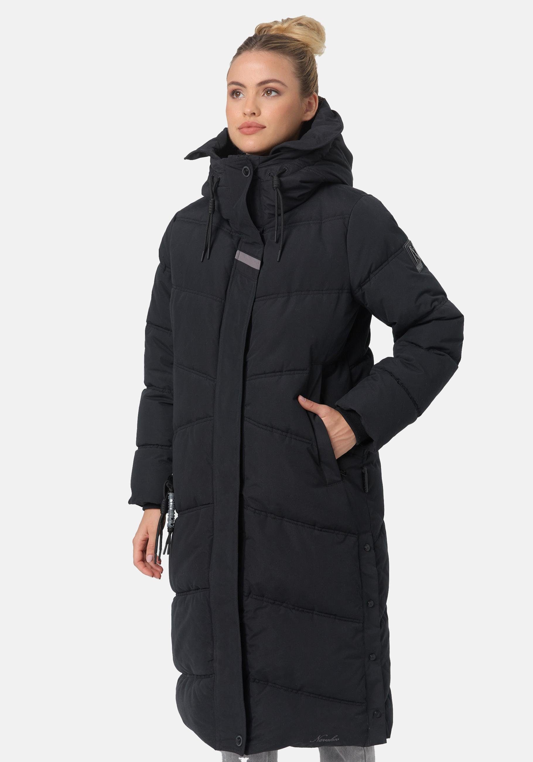 Navahoo Steppmantel Kuschelmausi Moderner Damen Wintermantel mit großer Kapuze – Bild 5 von 5