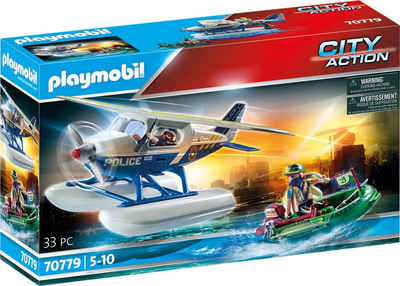 Playmobil® Konstruktions-Spielset Polizei-Wasserflugzeug: Schmuggler-Verfolgung (70779), City Action, (33 St), Made in Germany