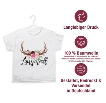 Shirtracer T-Shirt Lausmadl Hirschgeweih Mode für Oktoberfest Kinder Outfit