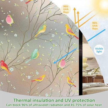Fensterfolie Sichtschutz-Fensterfolie, Nicht klebend, gefrostet, Vogel, dekorative, Truyuety