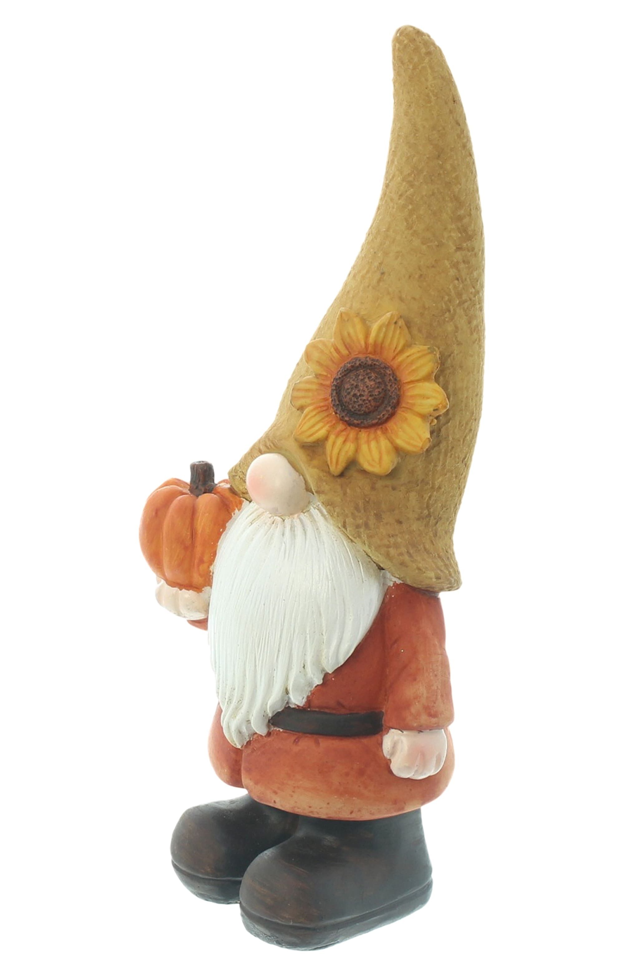 Dekoleidenschaft Wichtel "Herbstwichtel" 23 cm hoch, Dekowichtel, Halloween Deko, Herbstdeko, Wichtelfigur stehend mit Kürbis