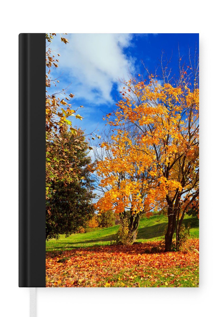 MuchoWow Notizbuch Baum - Blätter - Herbst - Jahreszeiten, Journal, Merkzettel, Tagebuch, Notizheft, A5, 98 Seiten, Haushaltsbuch