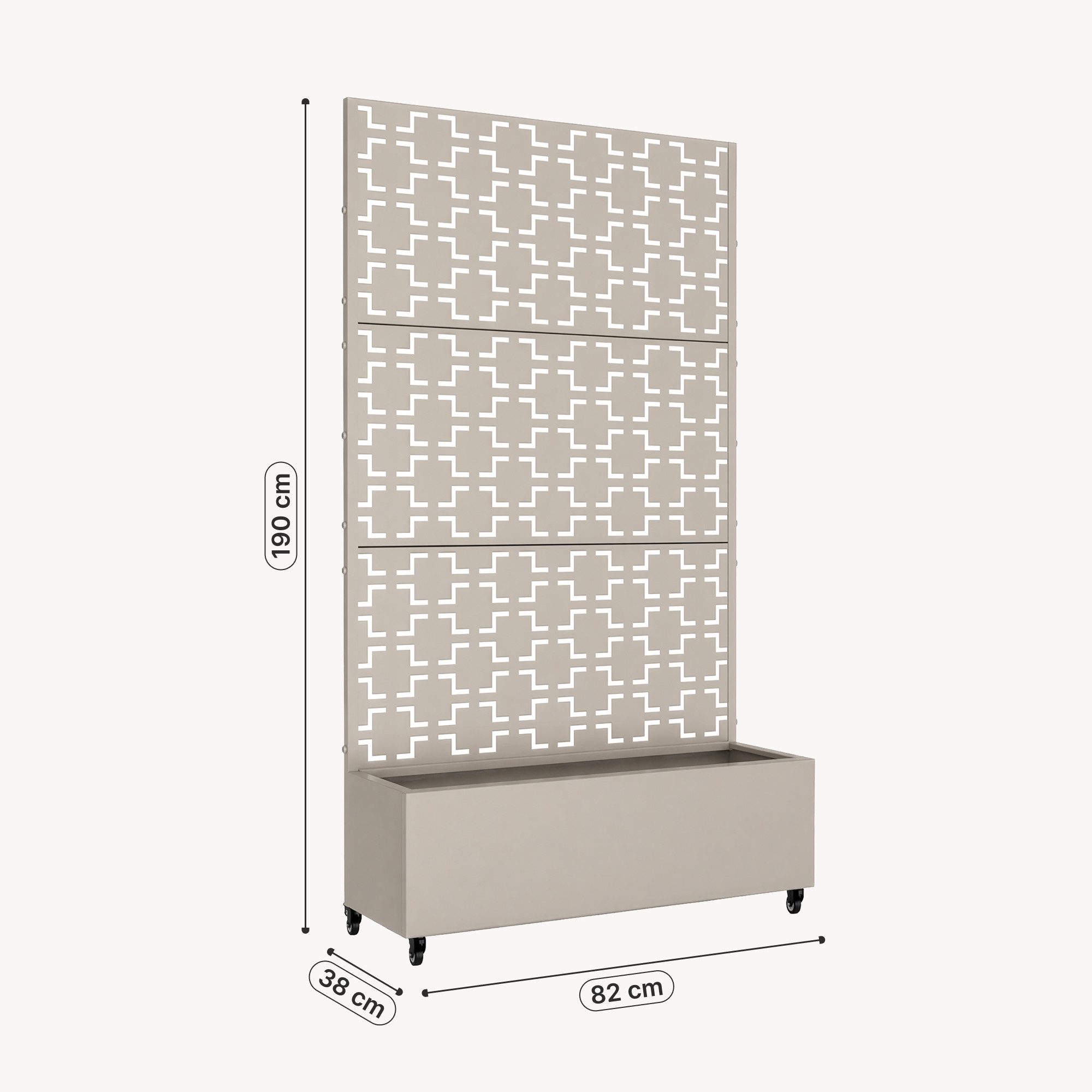 casa.pro Blumenkasten, mit Trennwand »Aaskis« Metall 190 x 82 x 38 cm Beige