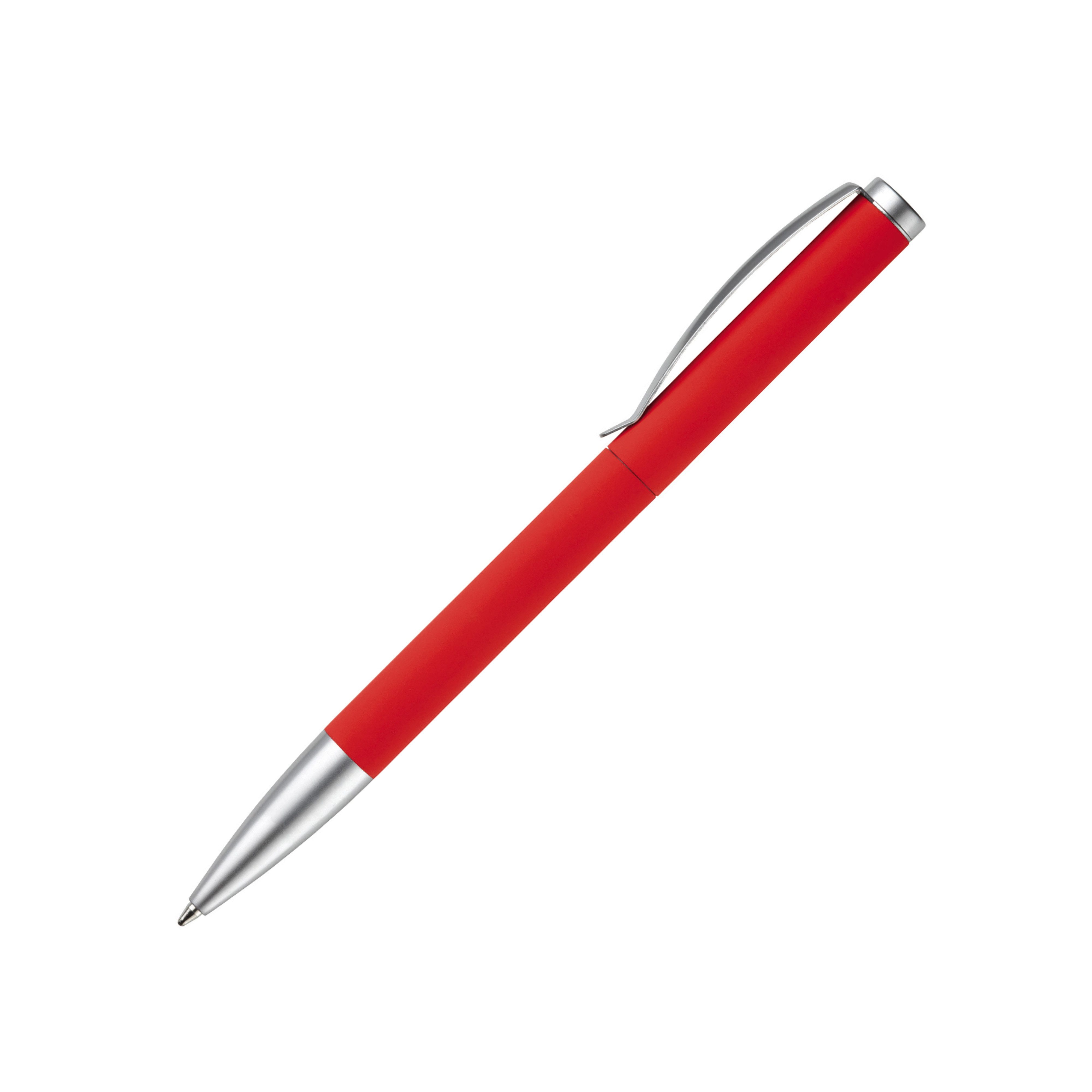 TOPPOINT Kugelschreiber Dreh-Kugelschreiber / aus Metall / mit Soft Touch / Farbe: rot