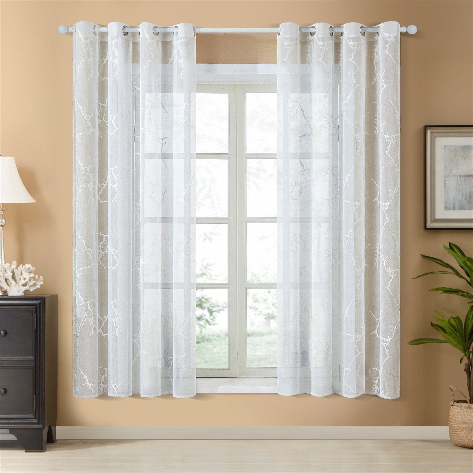 BYSURE Gardine, Ösen (2 St), halbtransparent, günstig online kaufen