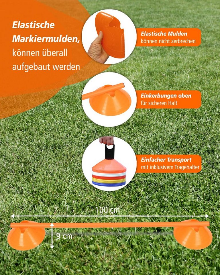 Thumbnail - Superhund Agility-Hürde Cavaletti Mini-Hürden 5er Set mit Orange Markiermulden Stange 100 cm F, Kunststoff