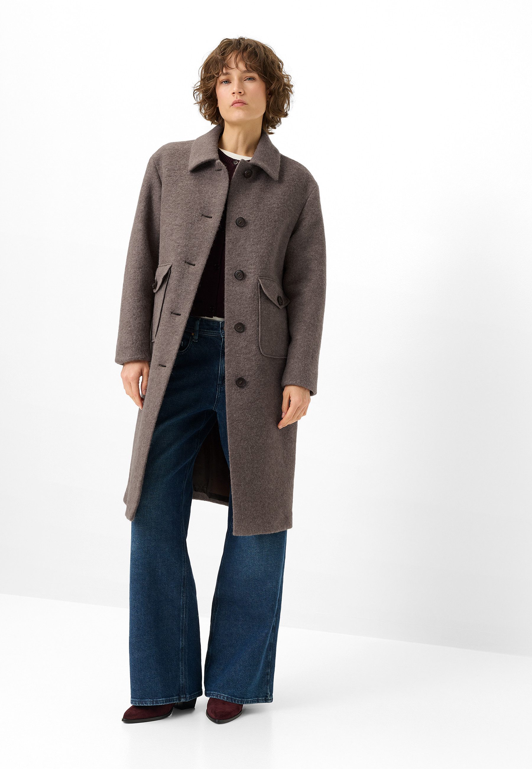 Fuchs Schmitt Wollmantel Wollmantel aufgesetzte Taschen, Regular Fit – Bild 4 von 5