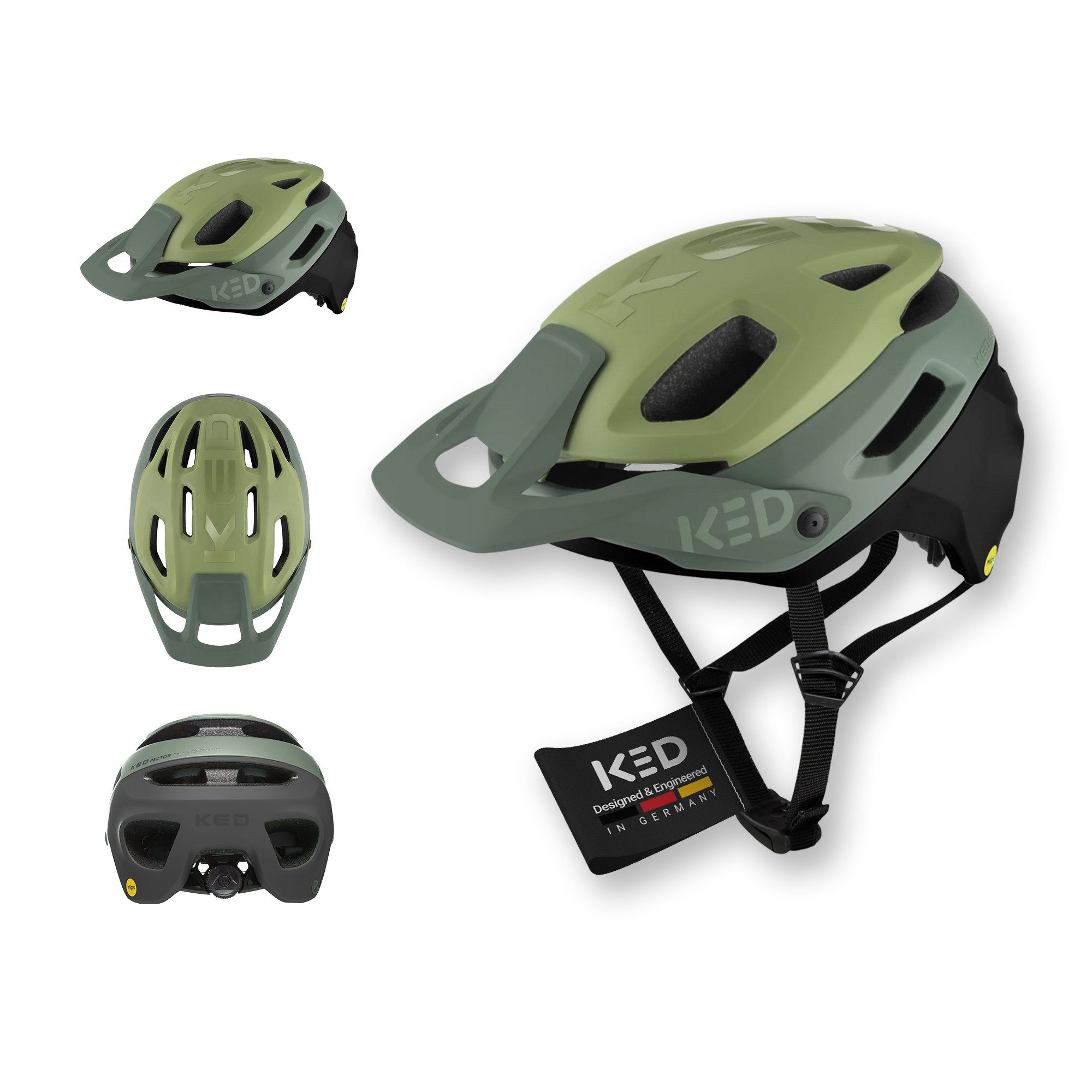 KED Fahrradhelm Pector ME-1, Mountainbike Helm – Mips Schutz, BOA® Fit System, Fidlock Verschluss