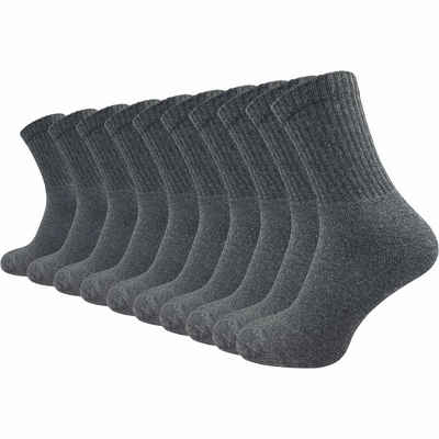 GAWILO Arbeitssocken für Herren - schlichter, cleaner Look - extra verstärkter Plüschfuß (10 Paar) WORK Socken mit Baumwolle sind atmungsaktiv und verhindern Schweißfüße