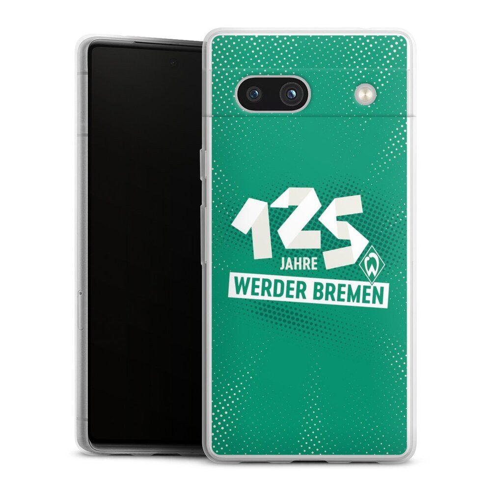 DeinDesign Handyhülle 125 Jahre Werder Bremen Offizielles Lizenzprodukt, Google Pixel 7a Slim Case Silikon Hülle Ultra Dünn Schutzhülle