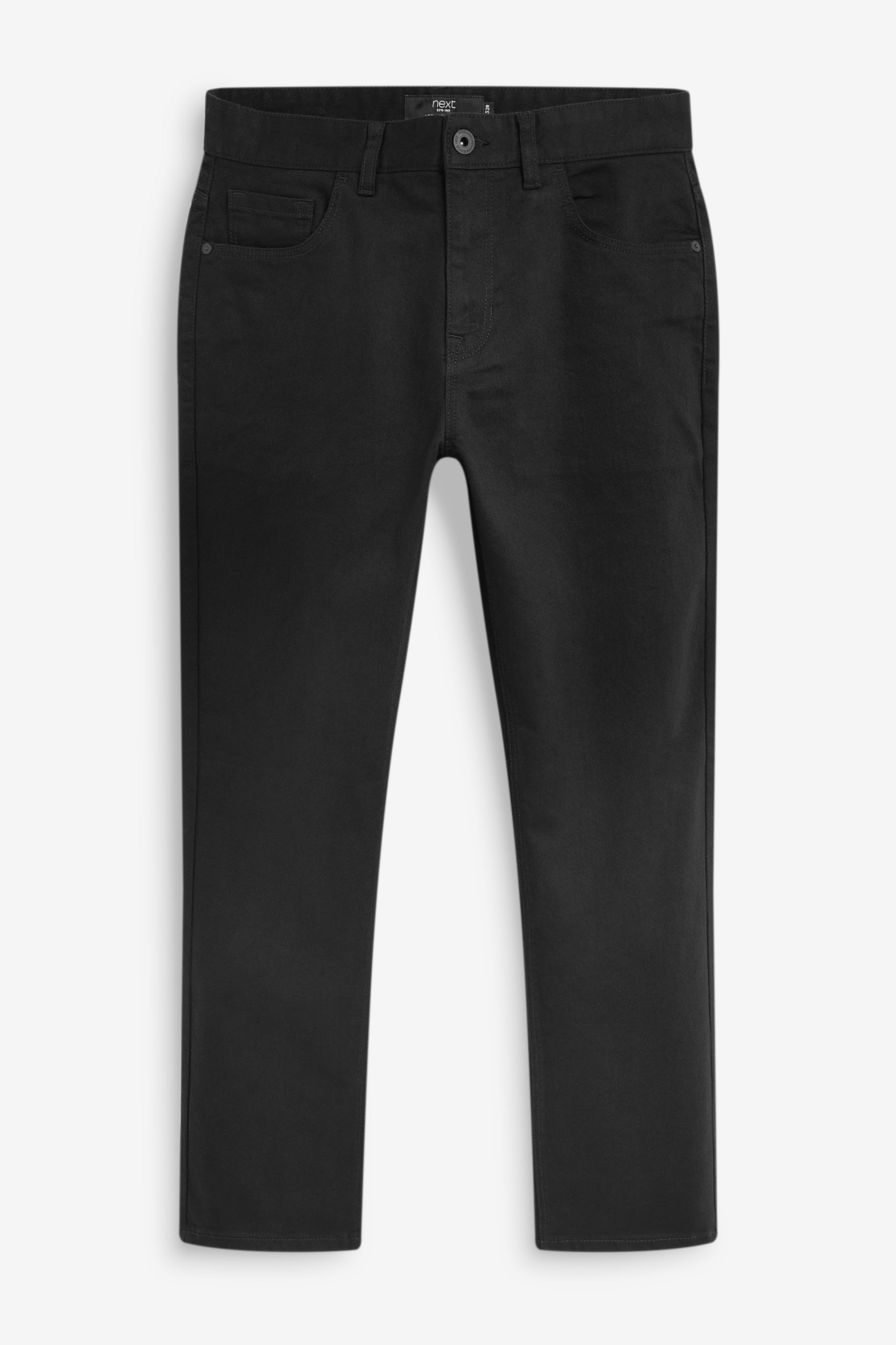Fit Straight-Jeans Stretch-Jeans Black Next Solid (1-tlg) Straight
