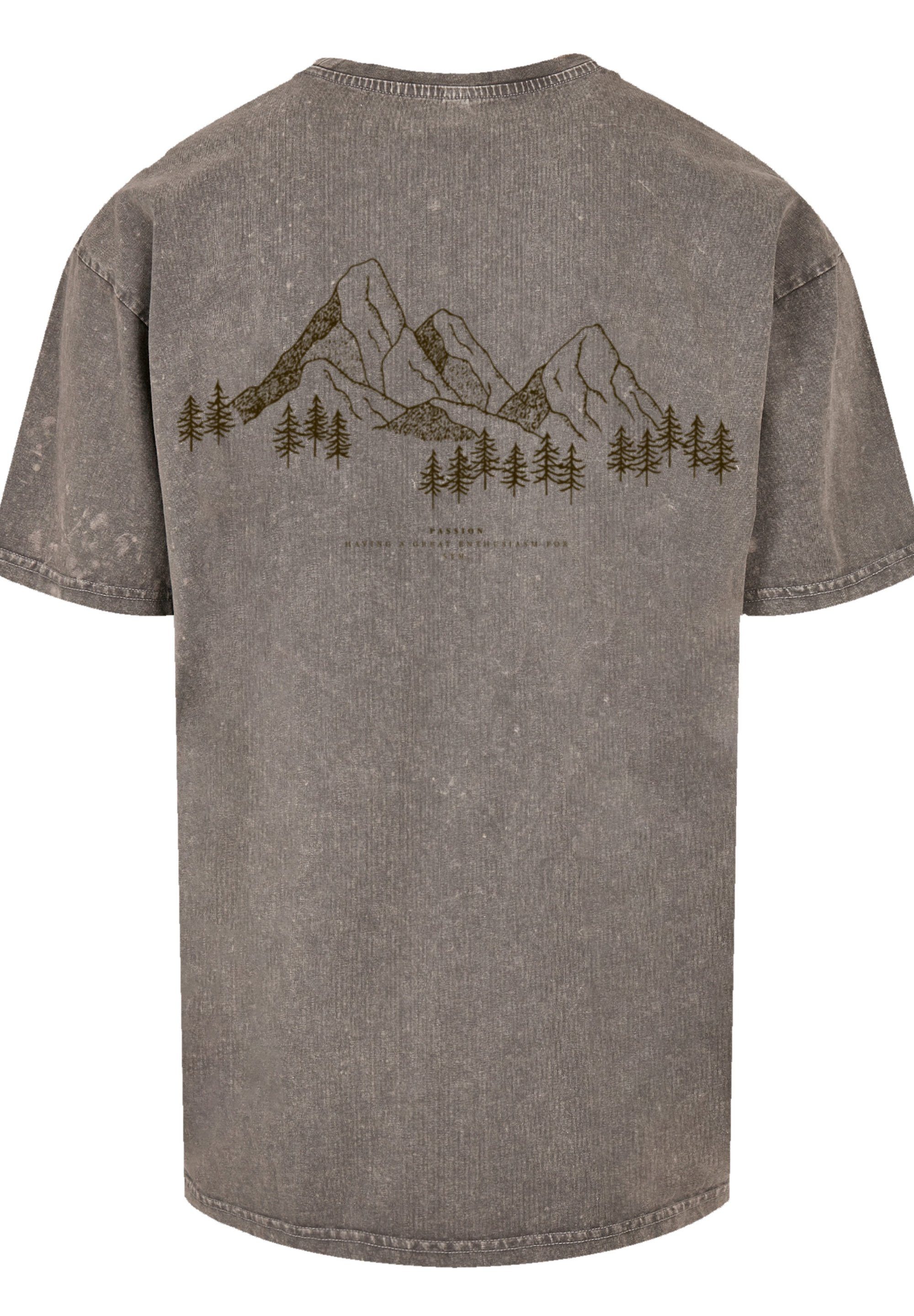 F4NT4STIC T-Shirt Mountain Berg Print Asphalt