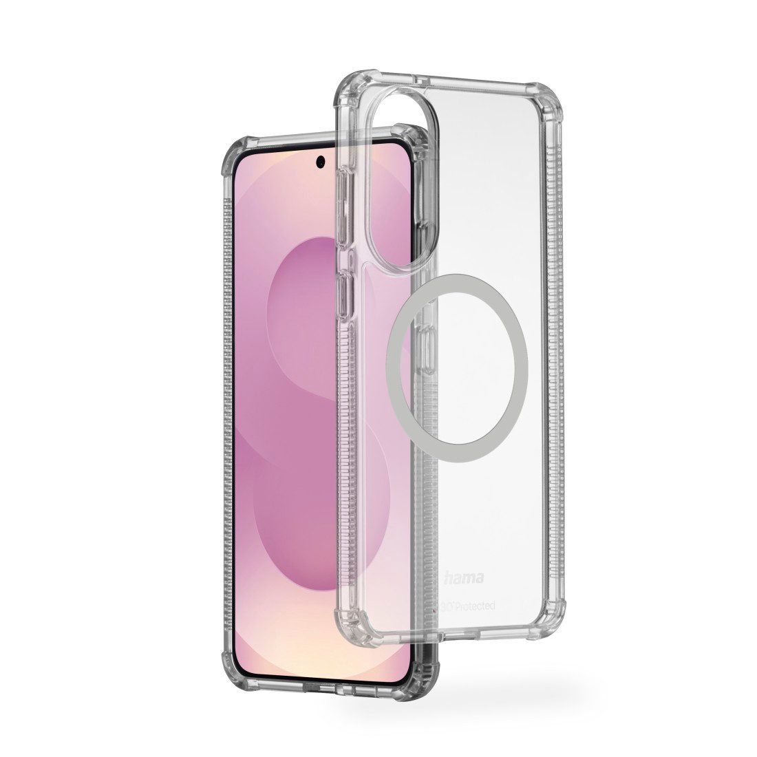 Hama Smartphone-Hülle Handyhülle magnetisch für Galaxy S25 Edge (für Qi2, D3O, durchsichtig), Wireless-Charging