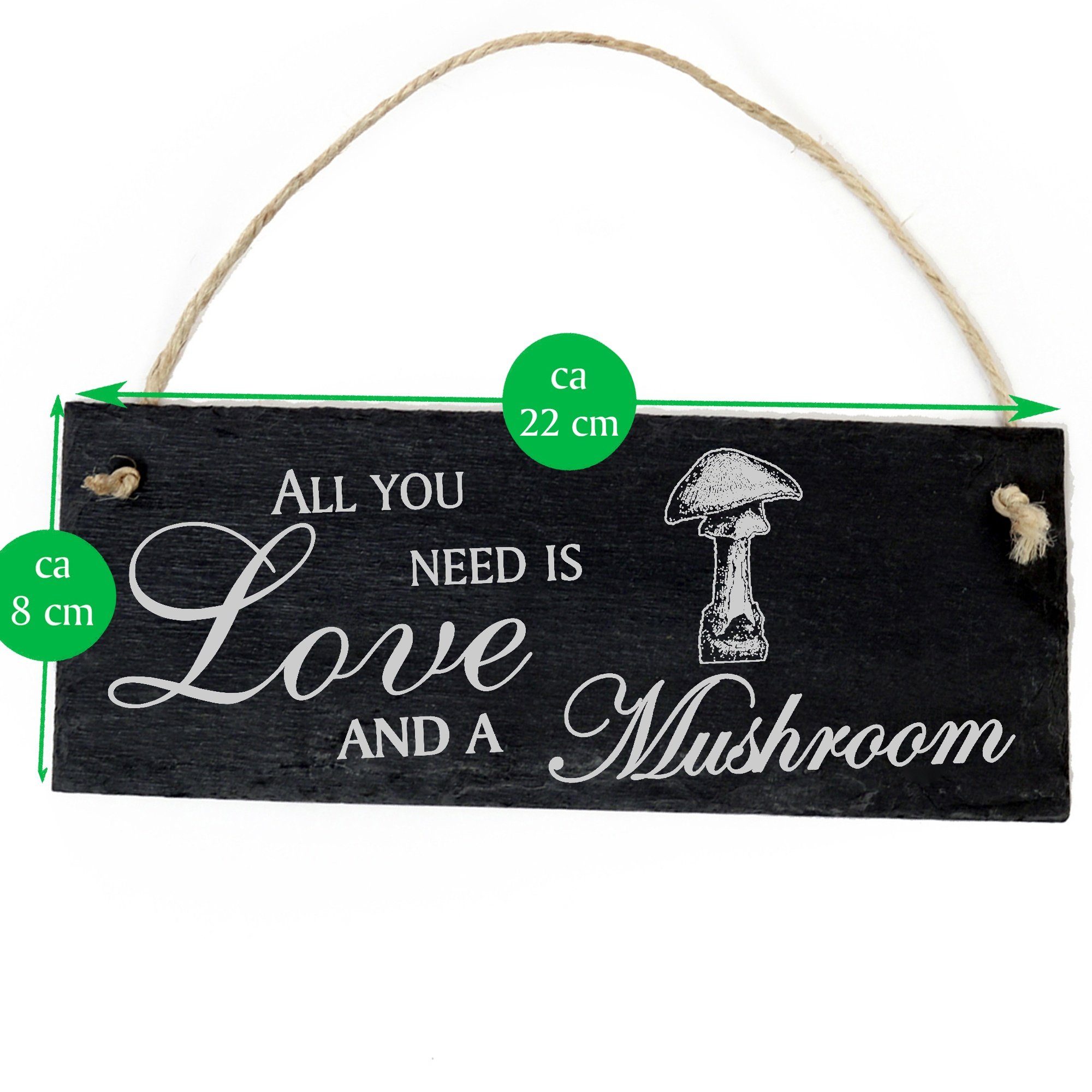 Dekolando Hängedekoration Pilz 22x8cm All a Love you need and Mushroom is