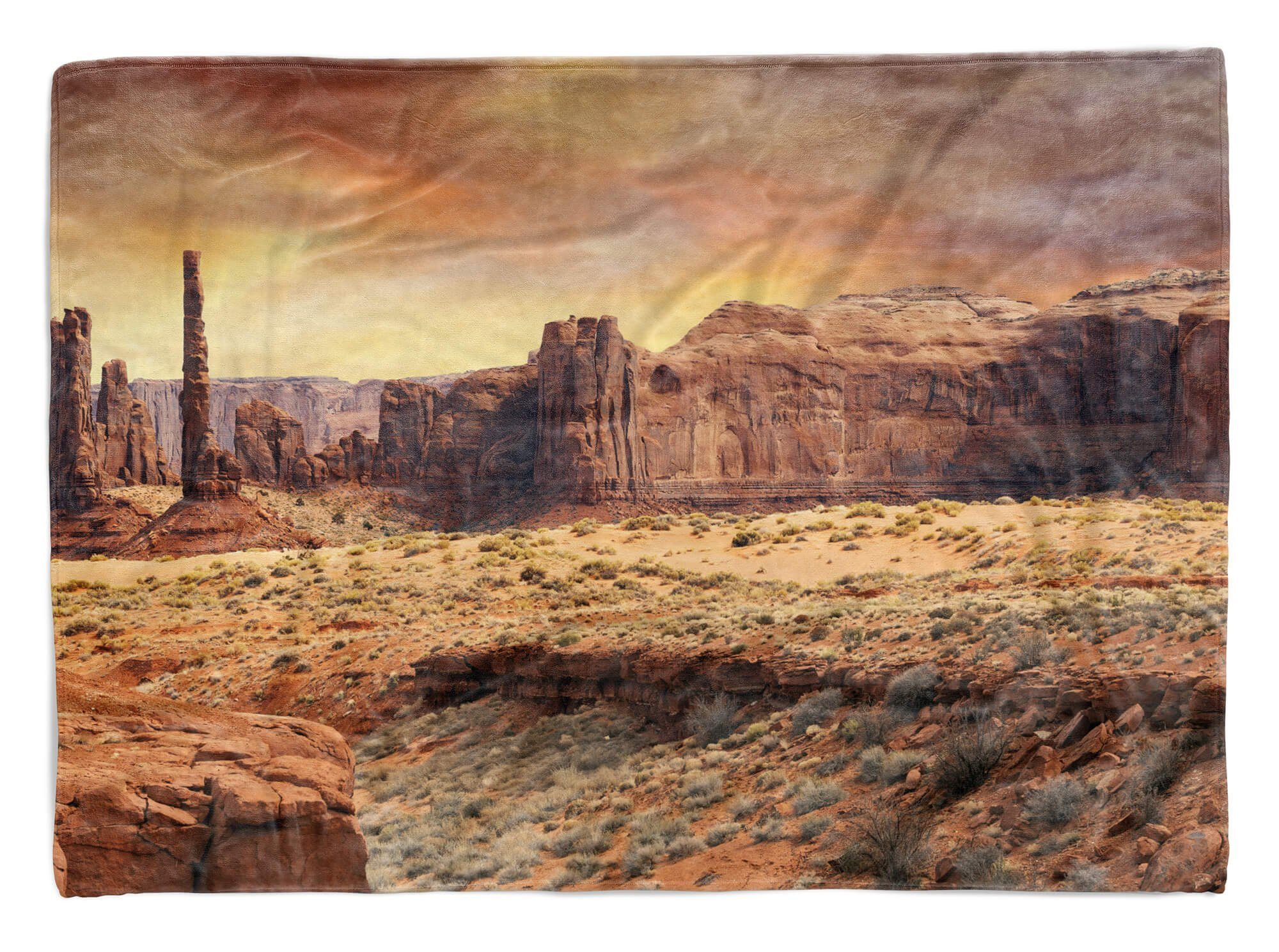 Sinus Art Handtücher Handtuch Strandhandtuch Saunatuch Kuscheldecke mit Fotomotiv Arizona Berge Grand Canyon, Baumwolle-Polyester-Mix (1-St), Handtuch