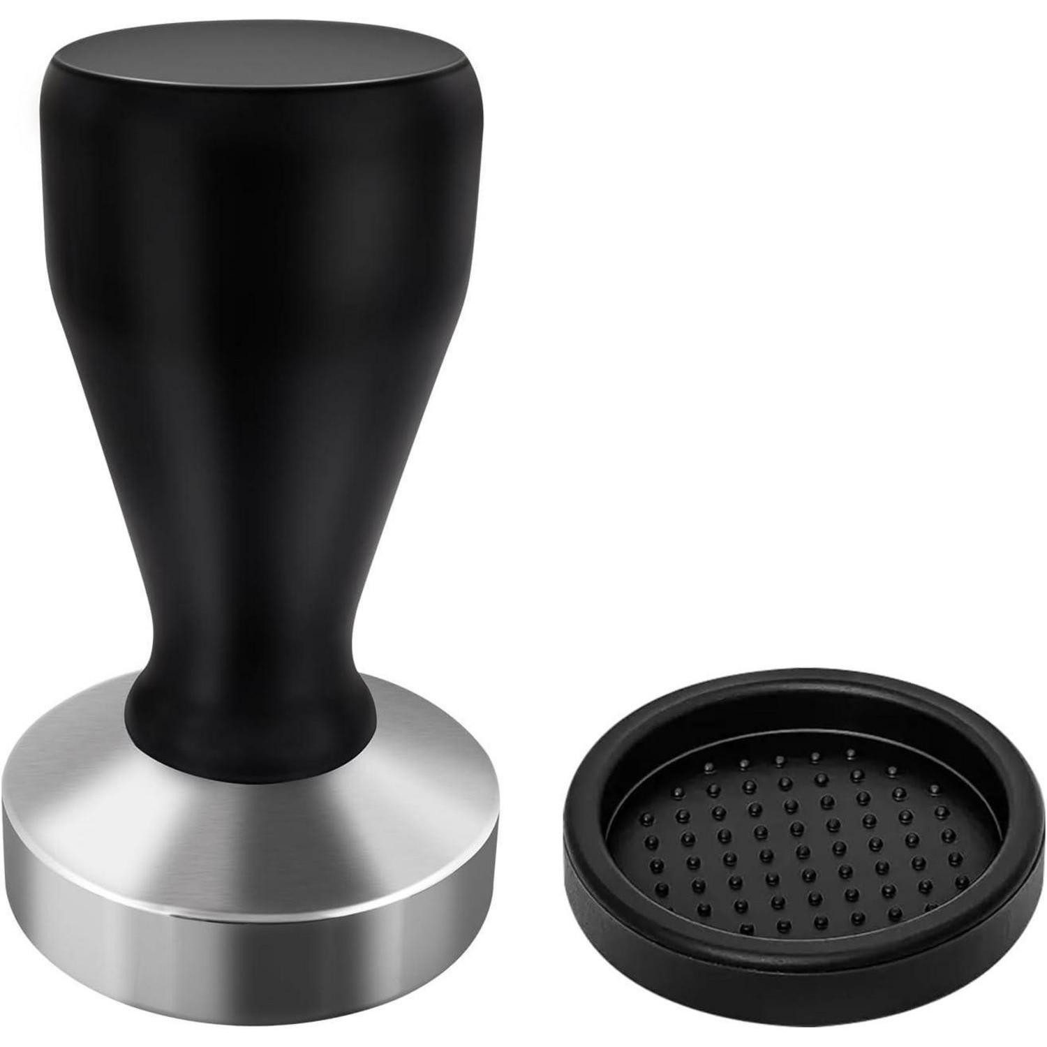 Tamper Espresso Tamper 51mm Edelstahl Silikonkissen Holzgriff Schwarz 51mm