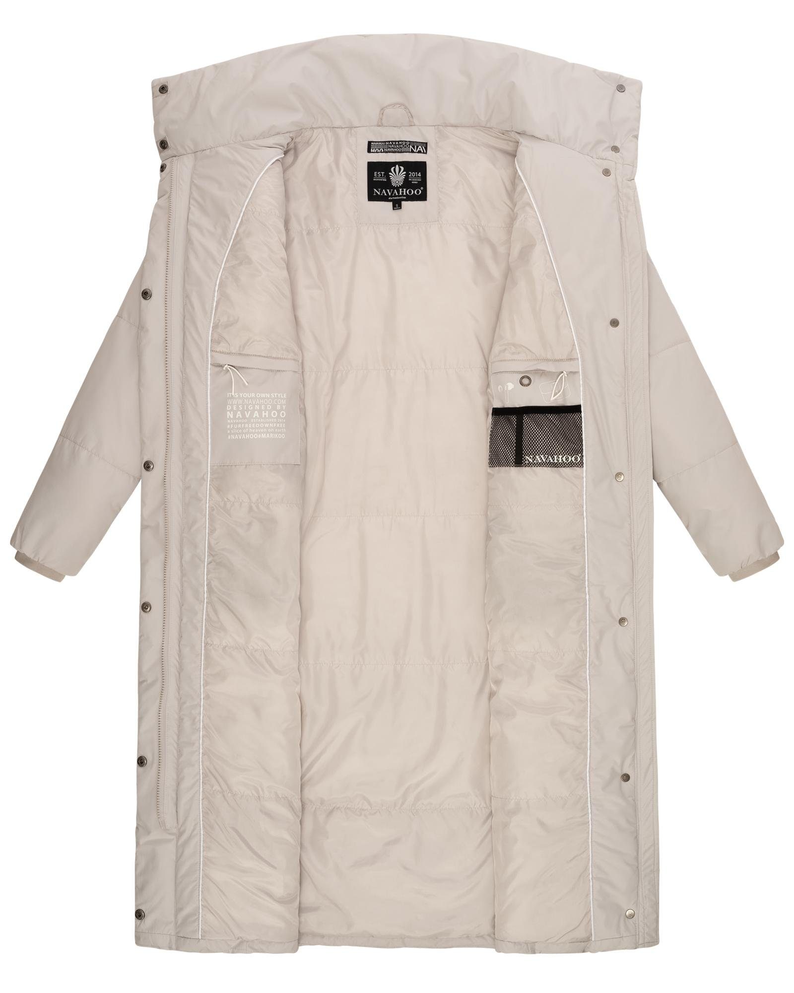 Navahoo Steppmantel Mirenaa Stylischer Damen Wintermantel mit Gürtel