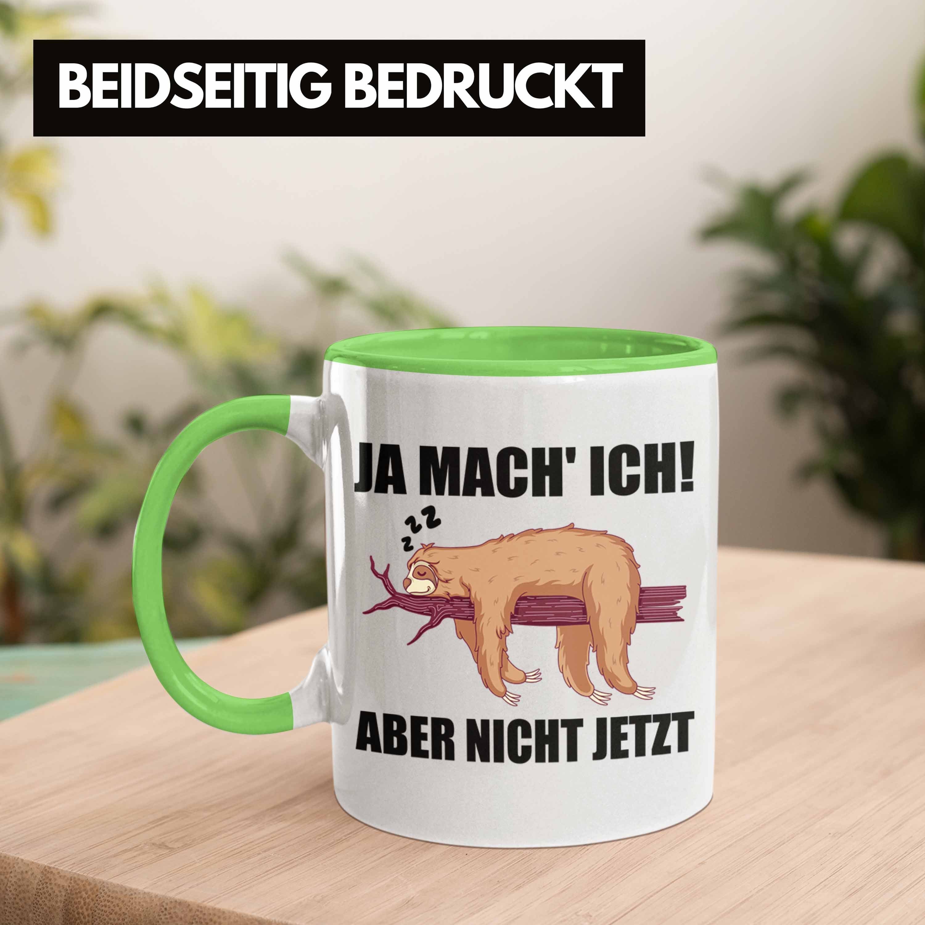 Trendation Faultier - Spruch Arbeitskollege Mitarbeiter Abschiedsgeschenk Lustige Grün Tasse für Tasse Trendation Geschenk