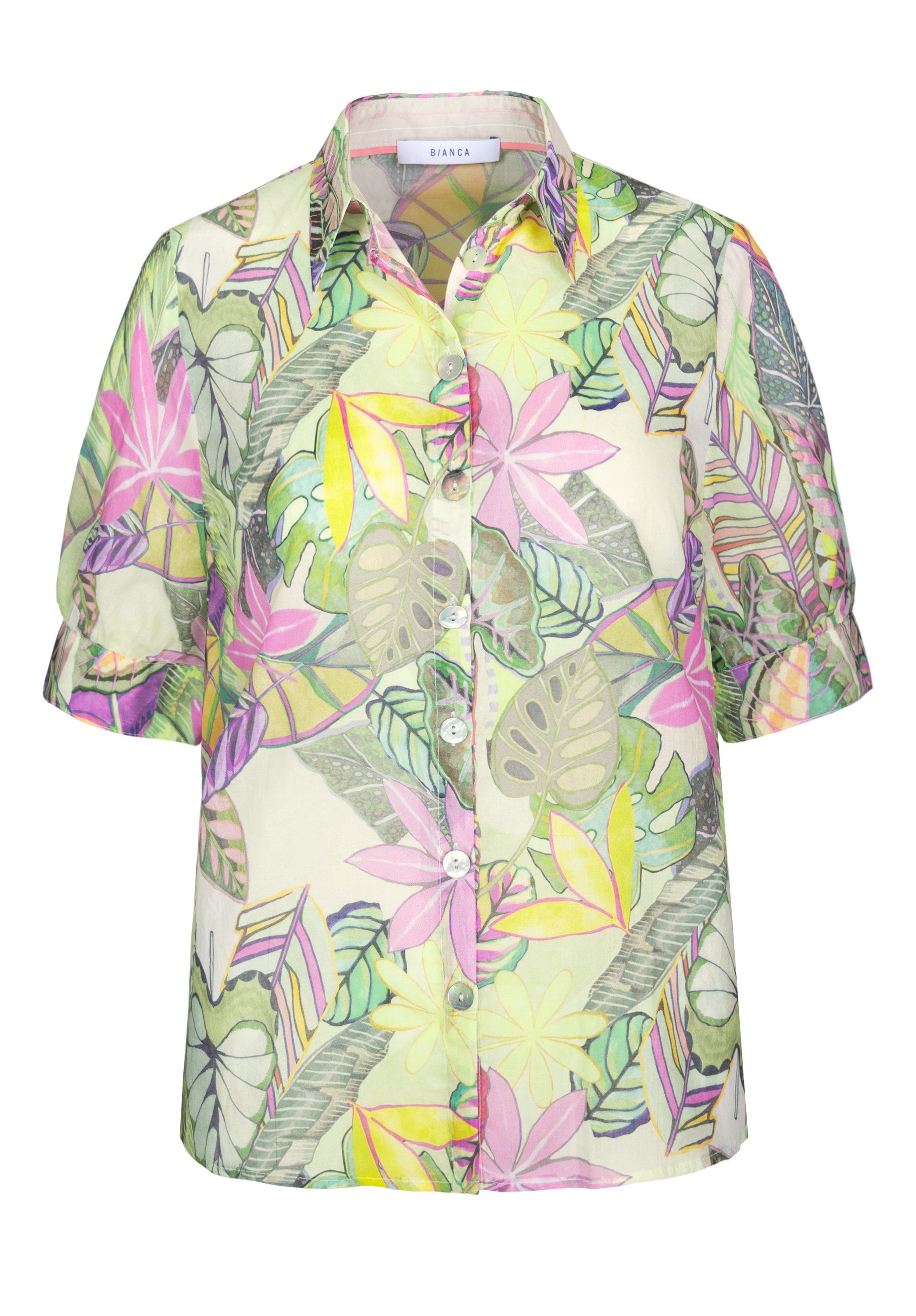 bianca Druckbluse ALICE mit modernem, floralen Muster in Trendfarben