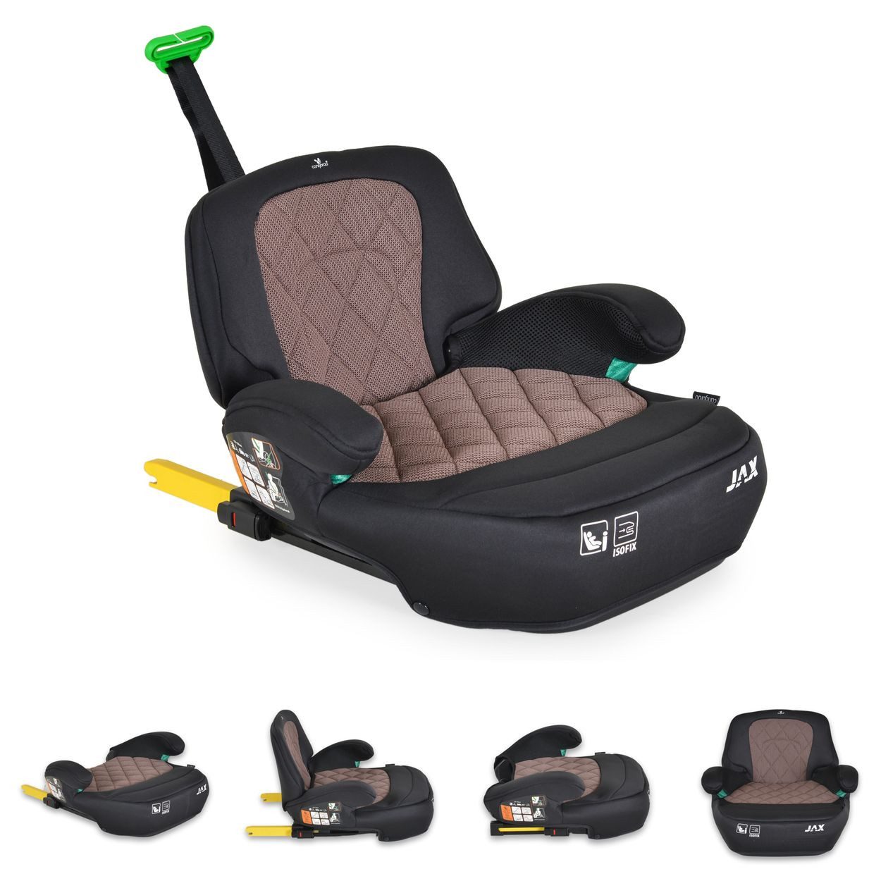 Cangaroo Kindersitzerhöhung Sitzerhöhung Jax i-Size, ab: 4, bis: 12, 125-150cm Gruppe 3 Isofix Top Tether