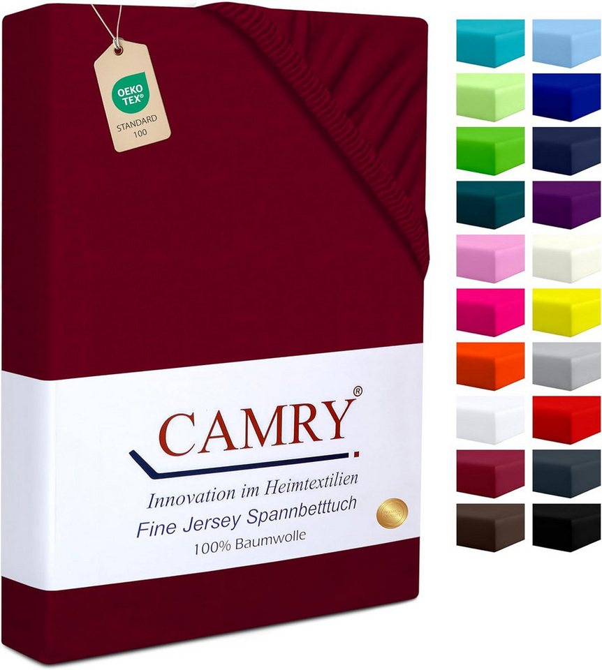 Camry Spannbettlaken CLASSIC Jersey 100% Baumwolle Spannbetttuch atmungsaktiv Gummizug, Jersey Baumwolle, Gummizug: rundum, 100% Baumwolle, alle Matratzenhöhen, atmungsaktiv, pflegeleicht